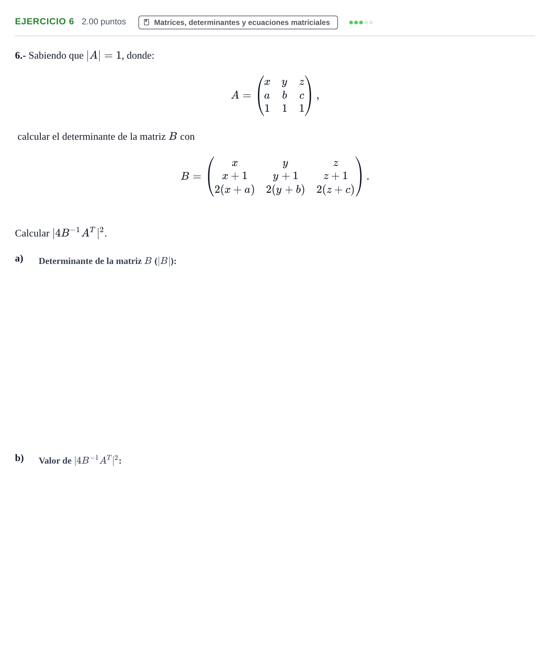 Enunciado: Problema 6 · Matemáticas II PAU La Rioja Ordinaria 2021