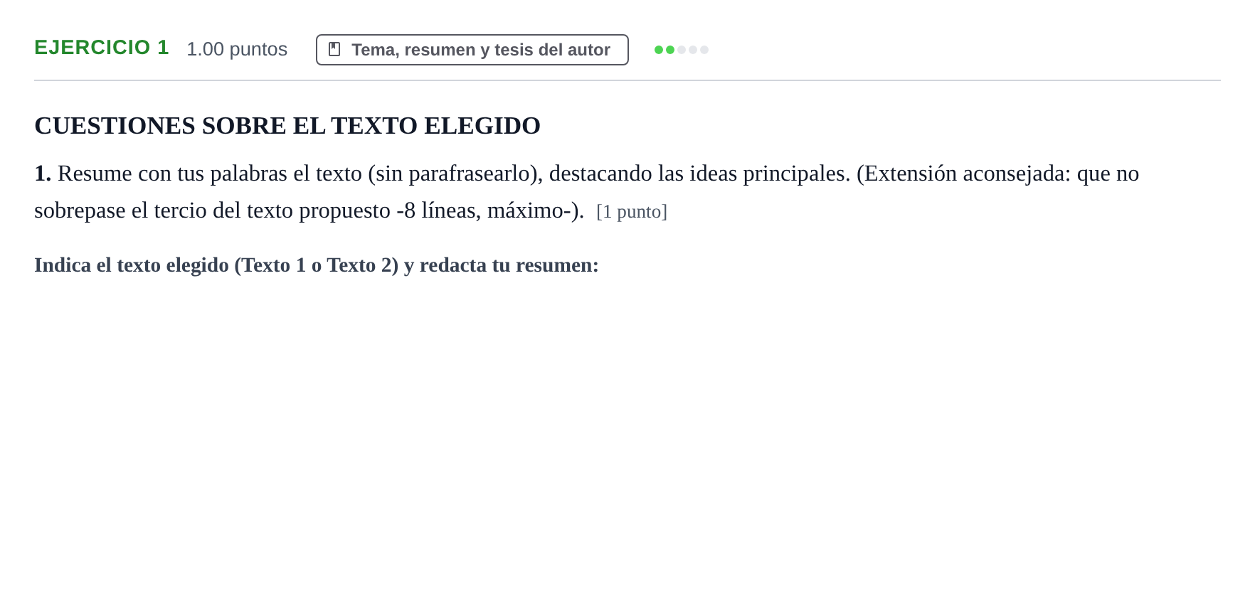 Enunciado: Problema 1 · Lengua Castellana y Literatura II PAU La Rioja Ordinaria 2021