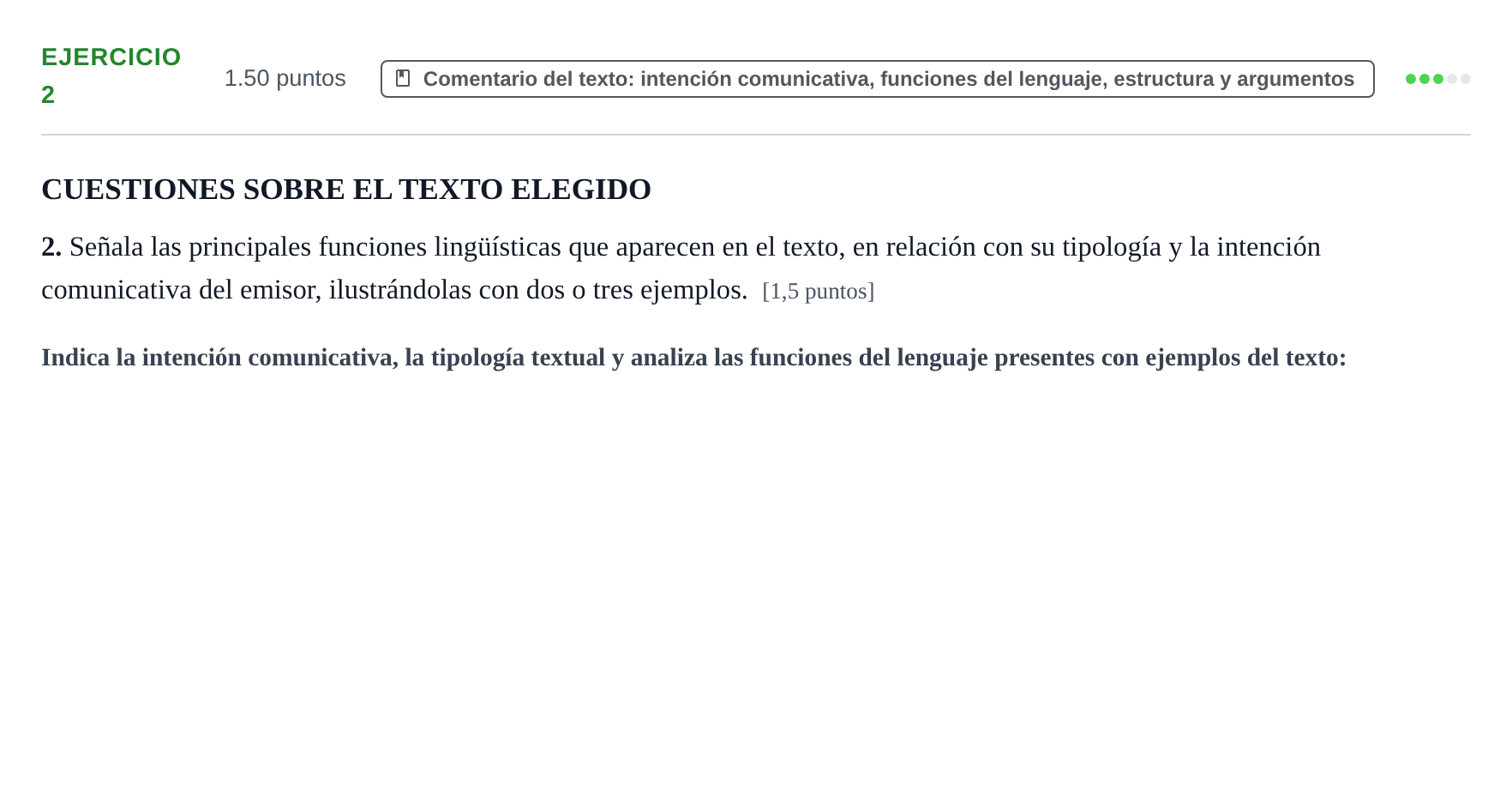 Enunciado: Problema 2 · Lengua Castellana y Literatura II PAU La Rioja Ordinaria 2021