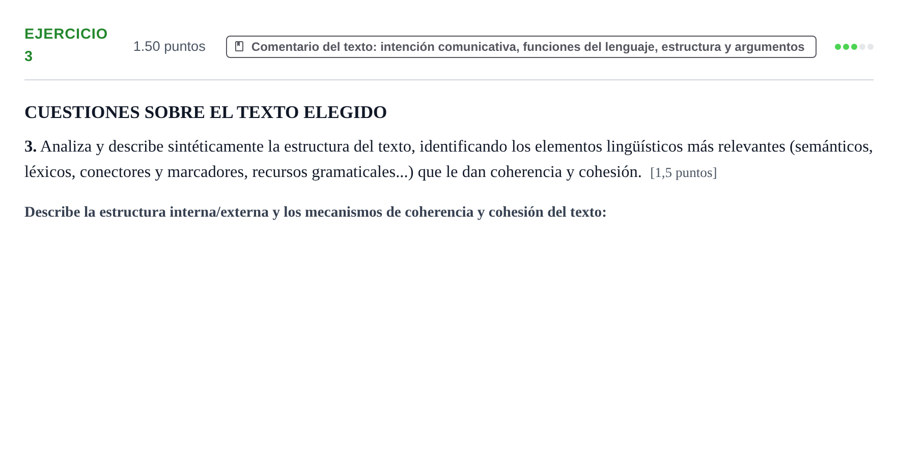 Enunciado: Problema 3 · Lengua Castellana y Literatura II PAU La Rioja Ordinaria 2021