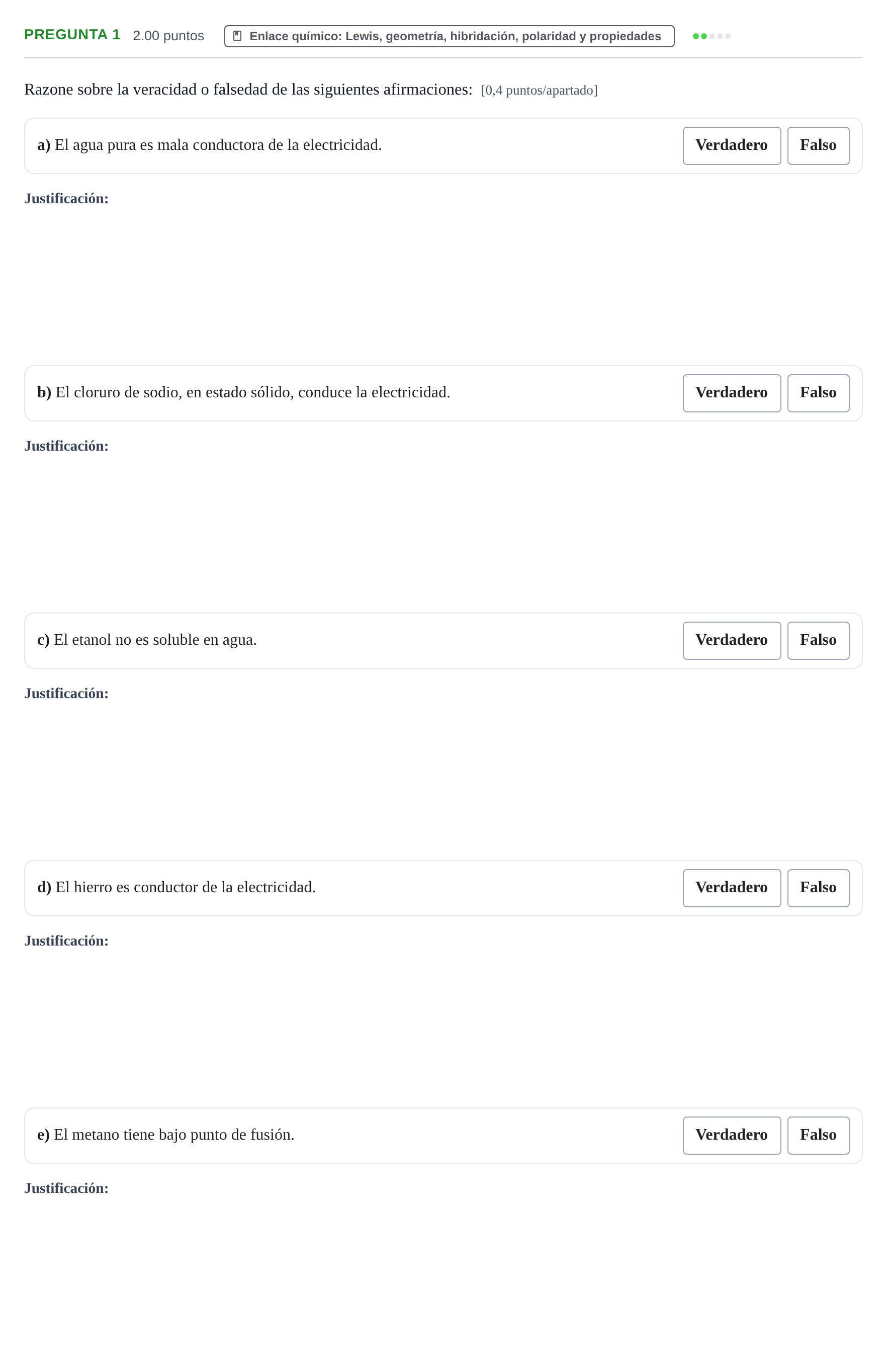 Enunciado: Pregunta 1 · Química PAU La Rioja Ordinaria 2021