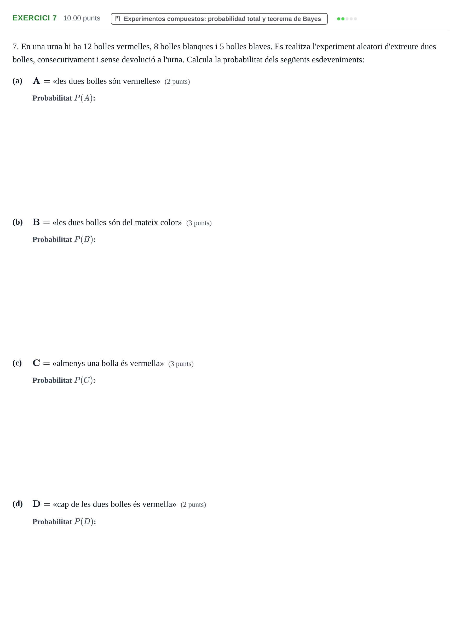 Enunciado: Problema 7 · Matemáticas II PAU Baleares Extraordinaria 2021