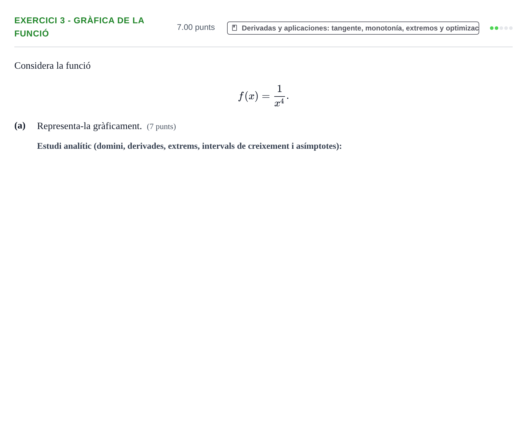 Enunciado: Ejercicio 3 - Gràfica de la funció · Matemáticas II PAU Baleares Ordinaria 2021