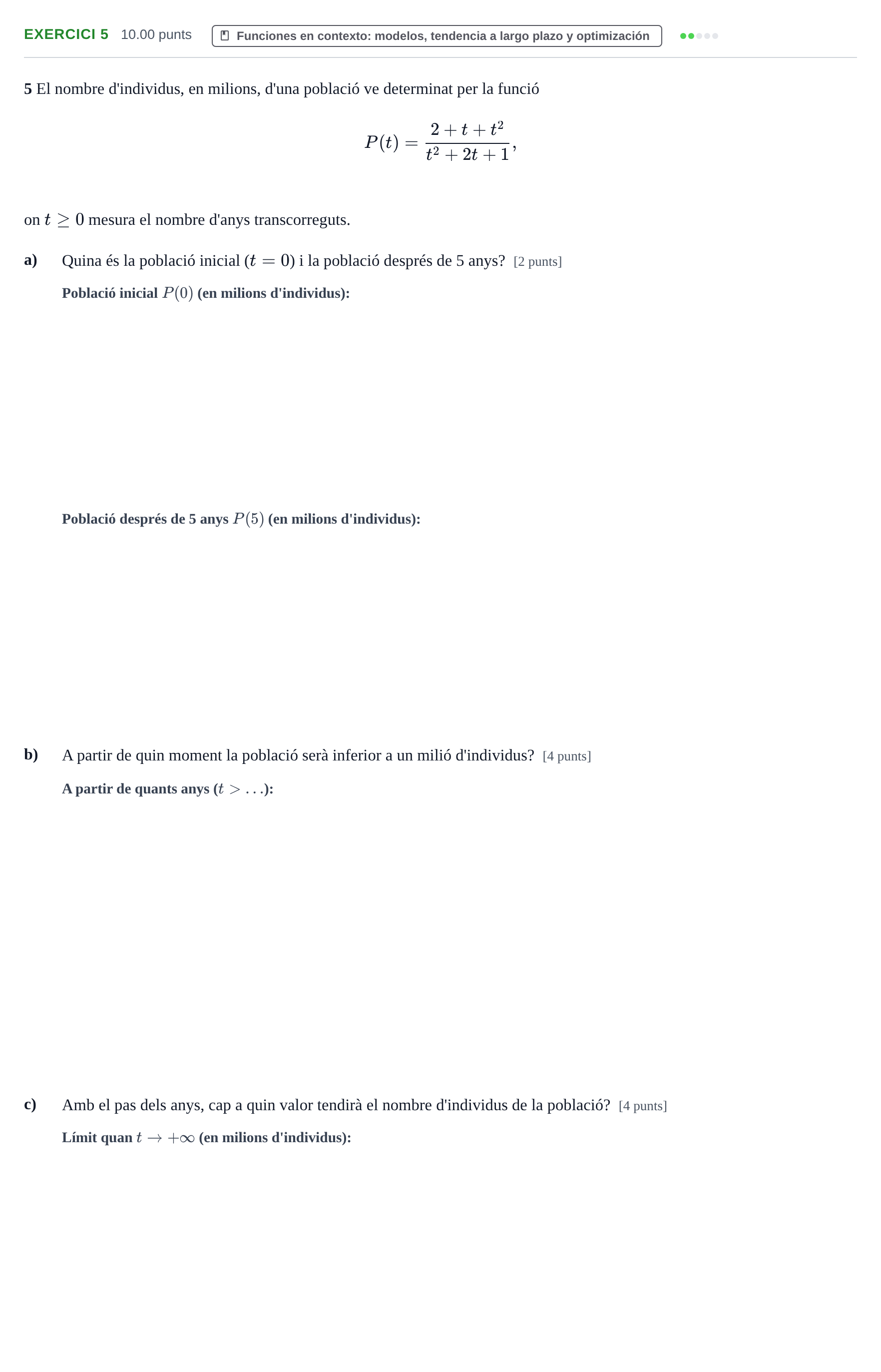 Enunciado: Problema 5 · Matemáticas aplicadas a las Ciencias Sociales II PAU Baleares Extraordinaria 2021