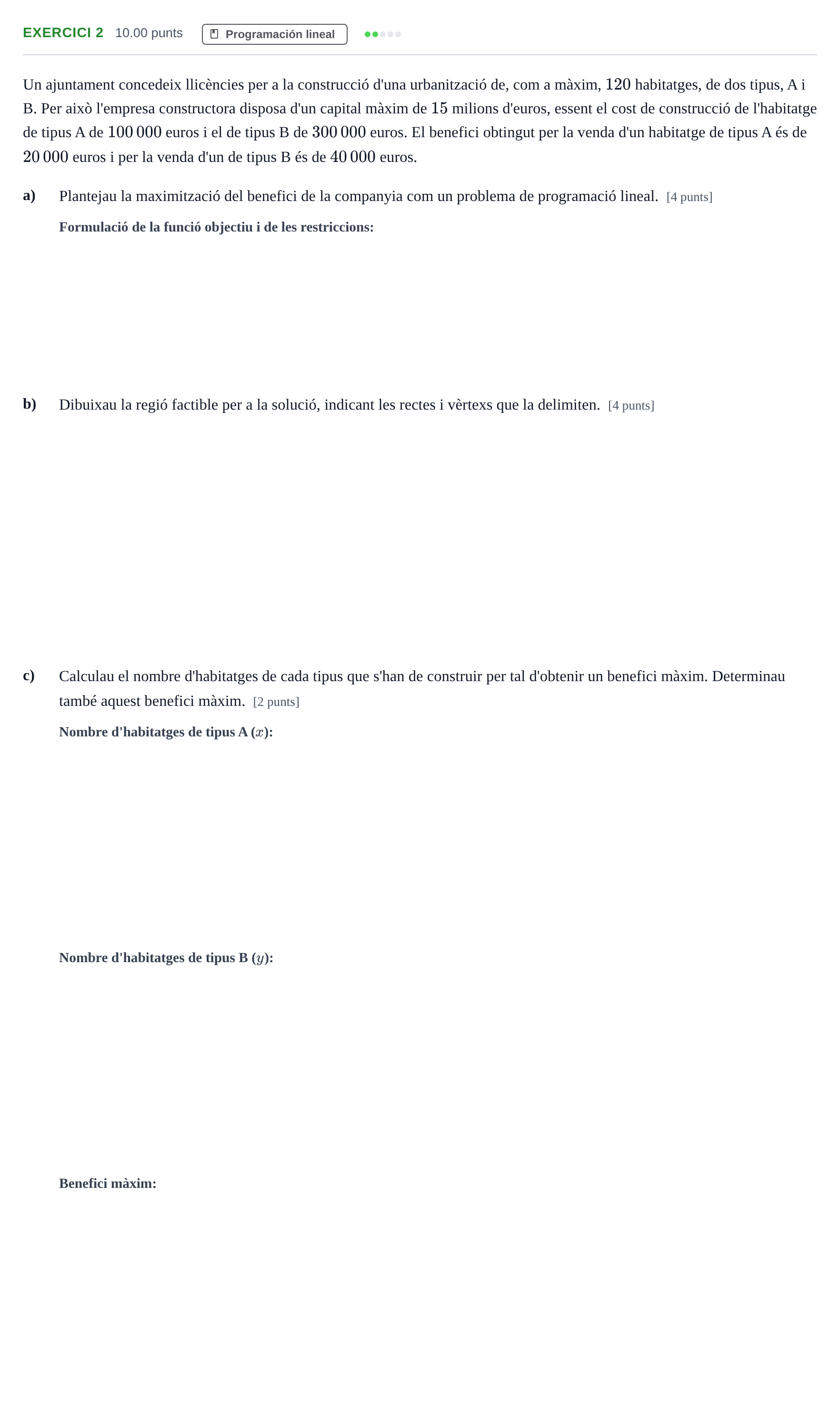 Enunciado: Problema 2 · Matemáticas aplicadas a las Ciencias Sociales II PAU Baleares Ordinaria 2021