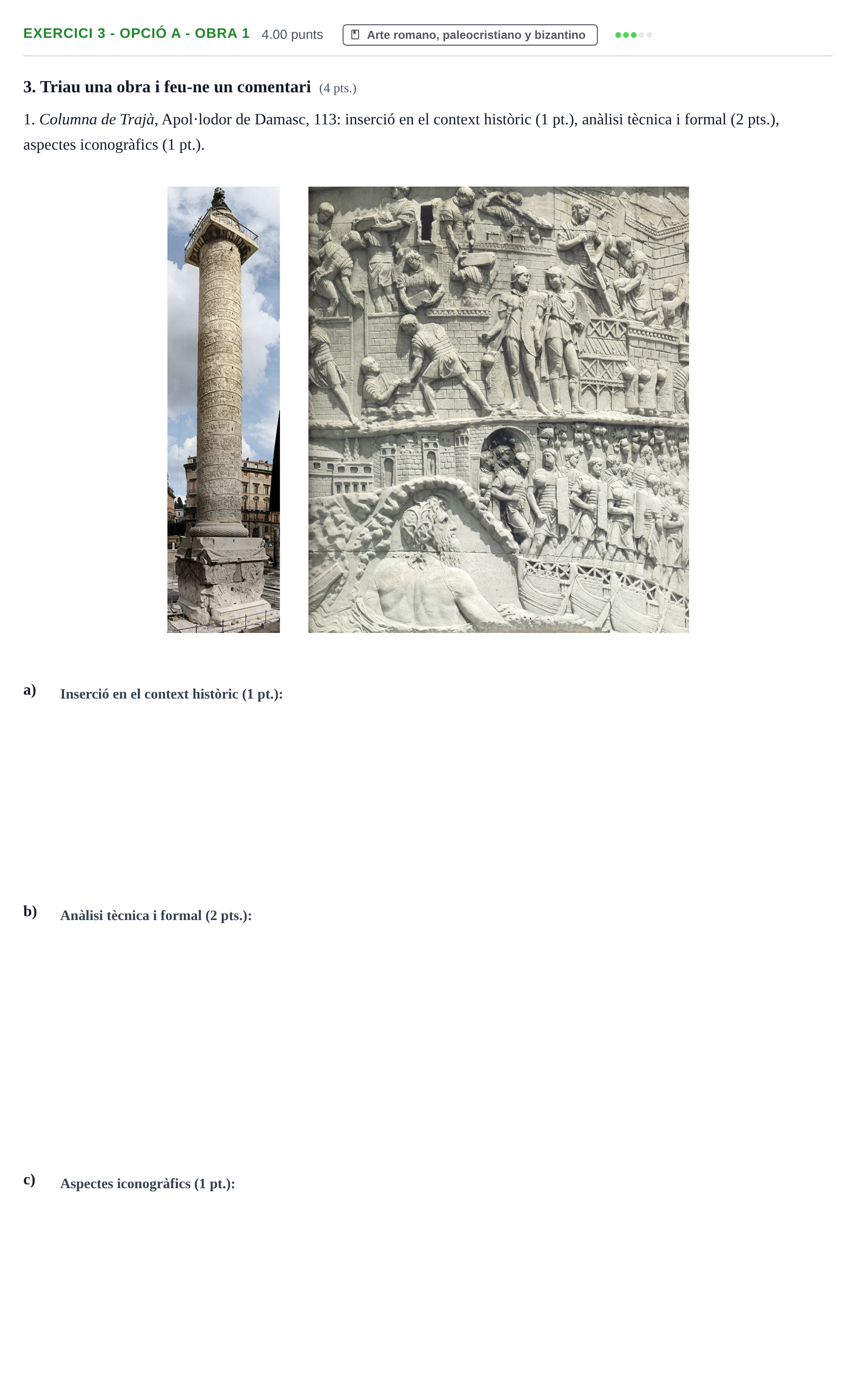 Enunciado: Exercici 3 - Opció A - Obra 1 · Historia del Arte PAU Baleares Ordinaria 2021