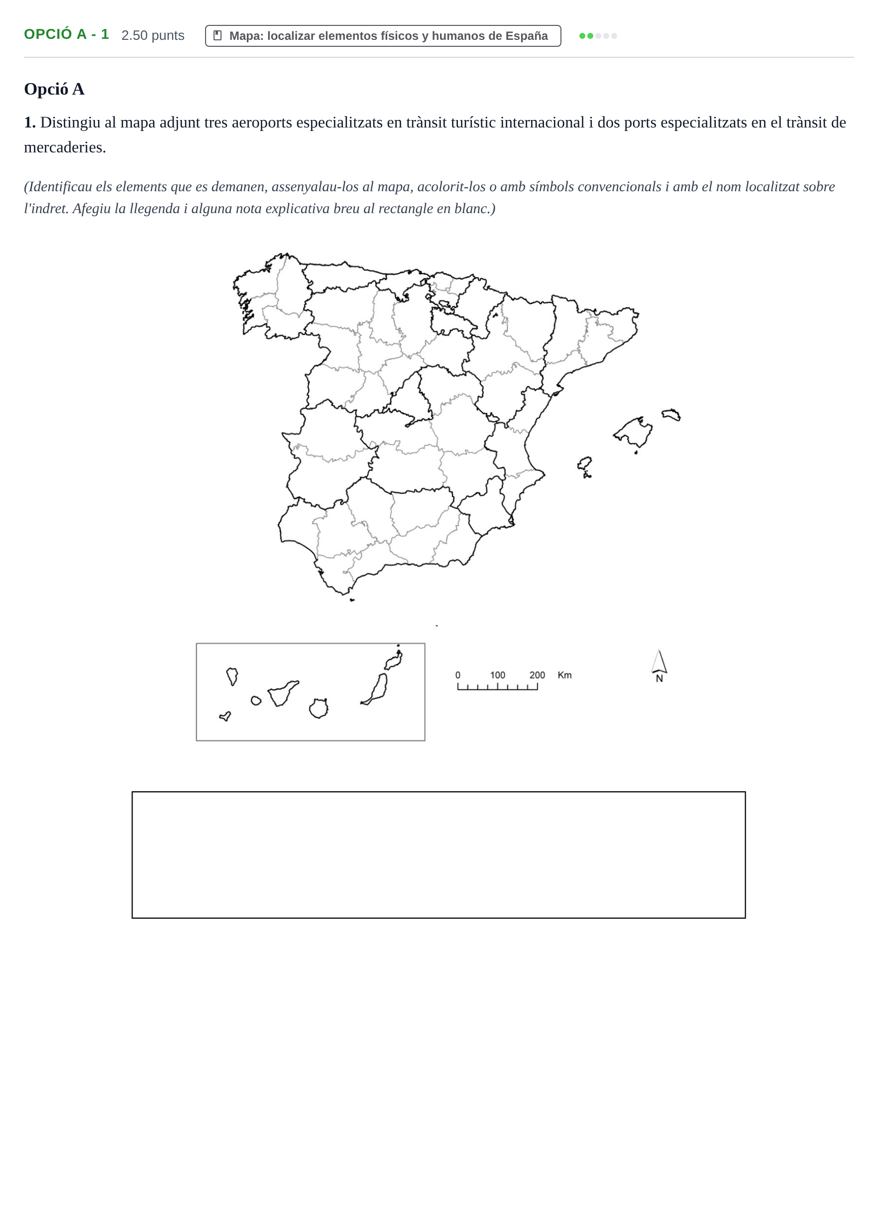 Enunciado: Ejercicio Opció A - 1 · Geografía PAU Baleares Ordinaria 2021