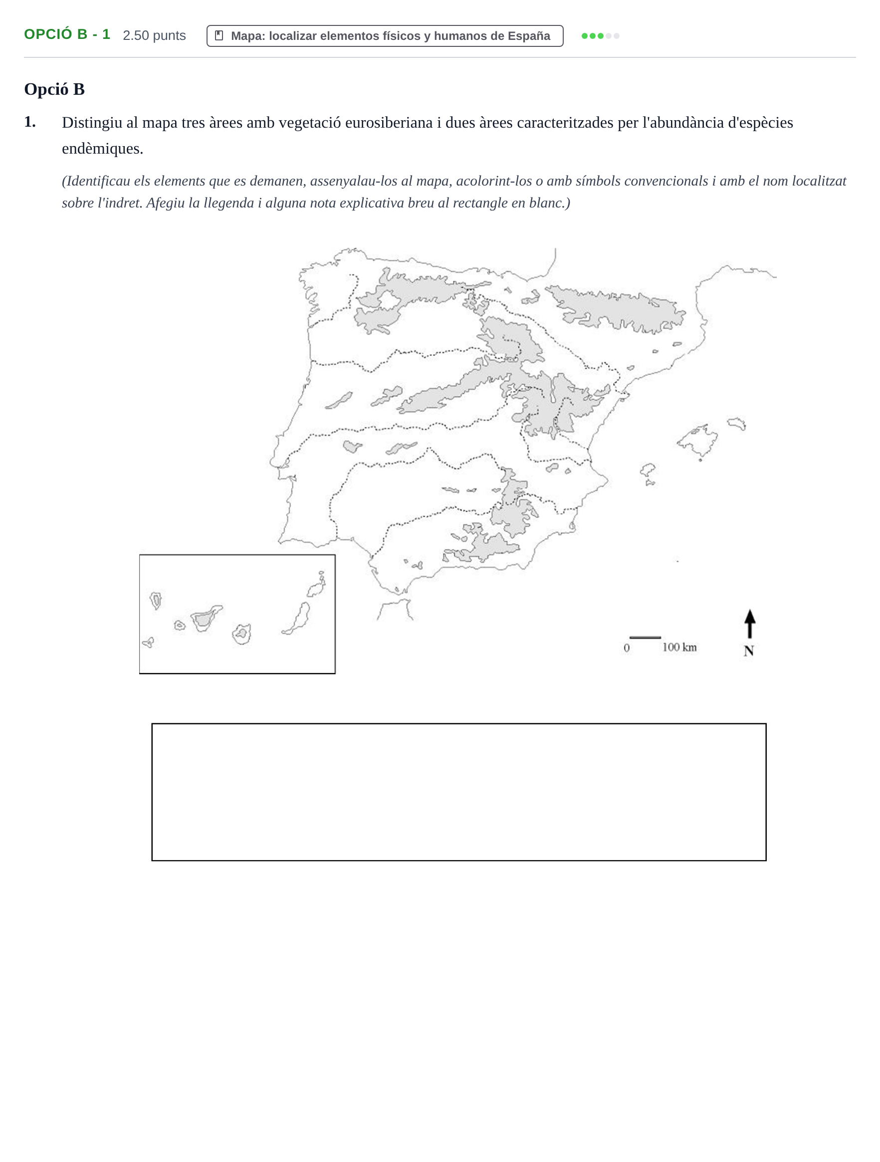 Enunciado: Ejercicio Opció B - 1 · Geografía PAU Baleares Ordinaria 2021