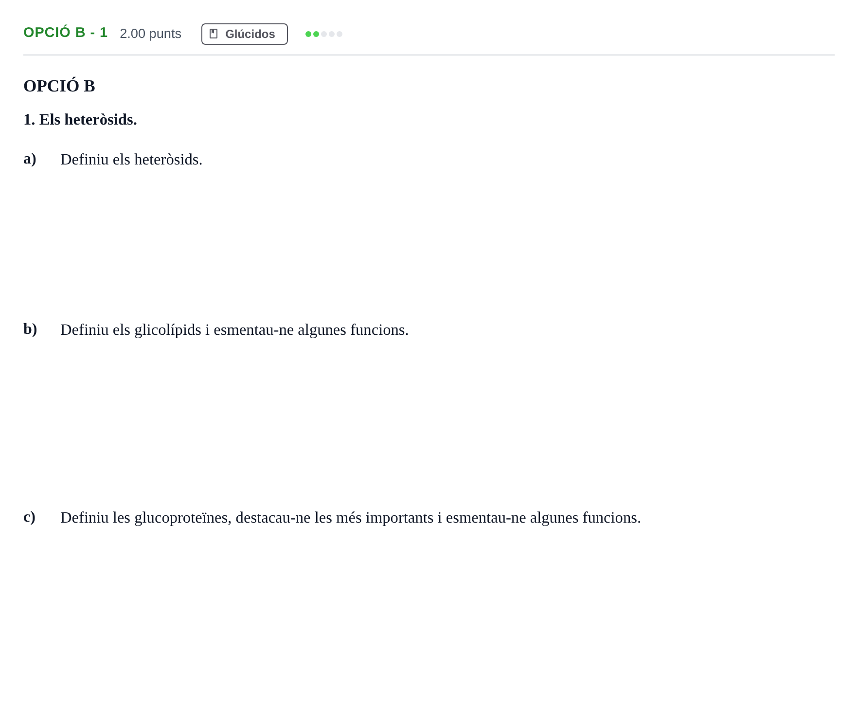 Enunciado: Ejercicio Opció B - 1 · Biología PAU Baleares Ordinaria 2024