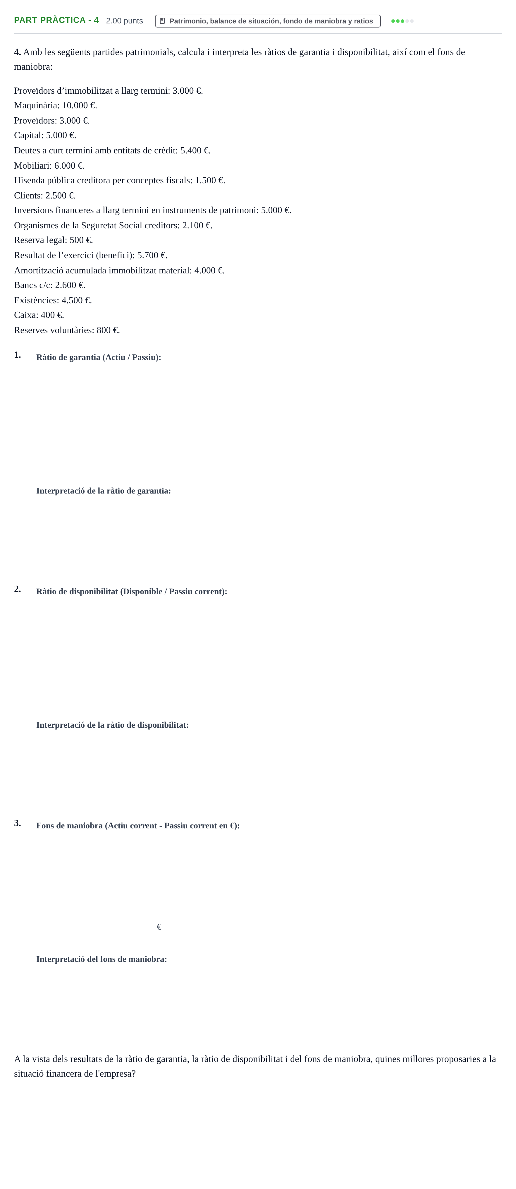 Enunciado: Part Pràctica - 4 · Empresa y Diseño de Modelos de Negocio PAU Baleares Extraordinaria 2024
