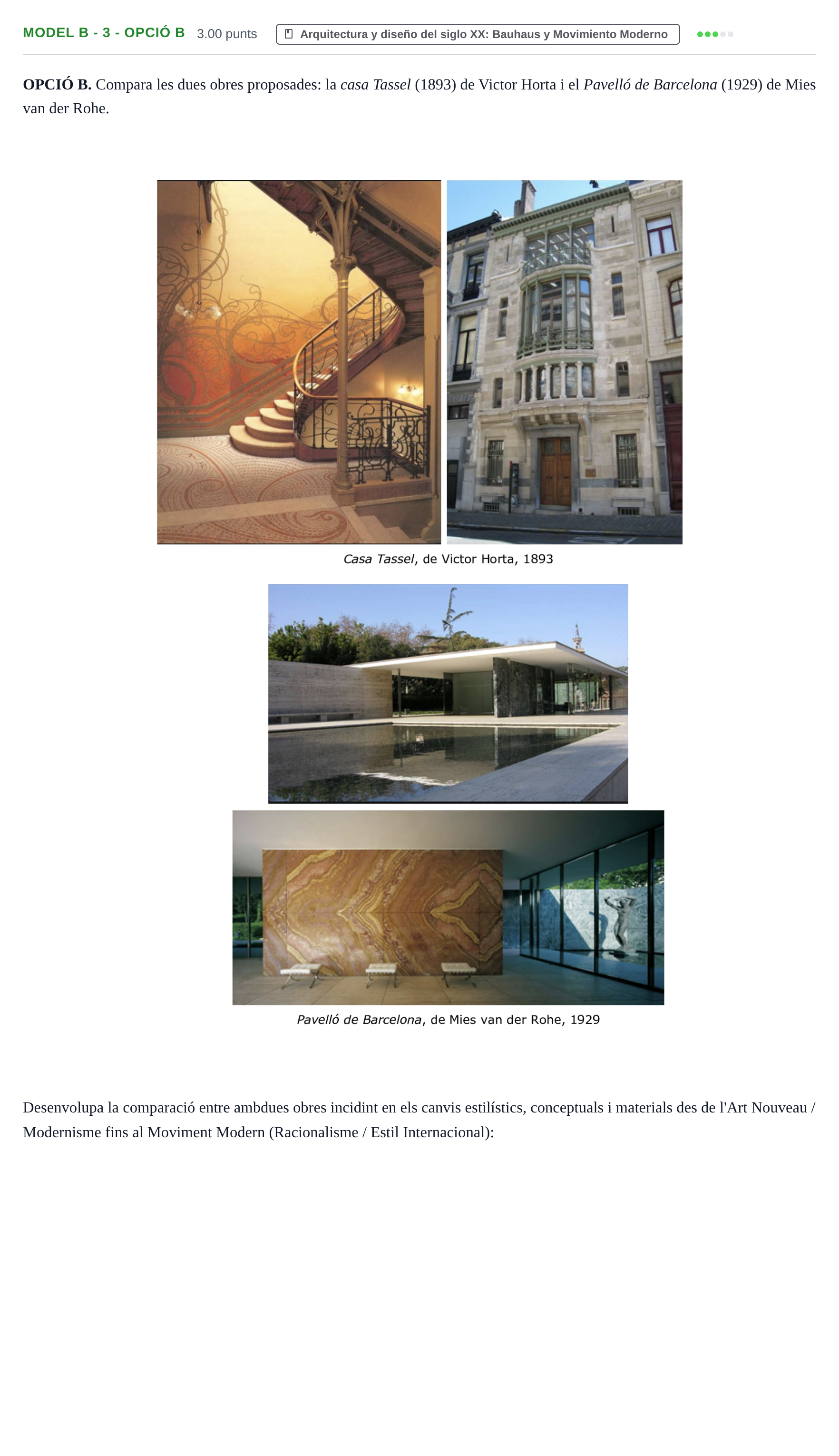Enunciado: Ejercicio Model B - 3 - Opció B · Fundamentos Artísticos PAU Baleares Ordinaria (Fundamentos del Arte II) 2024