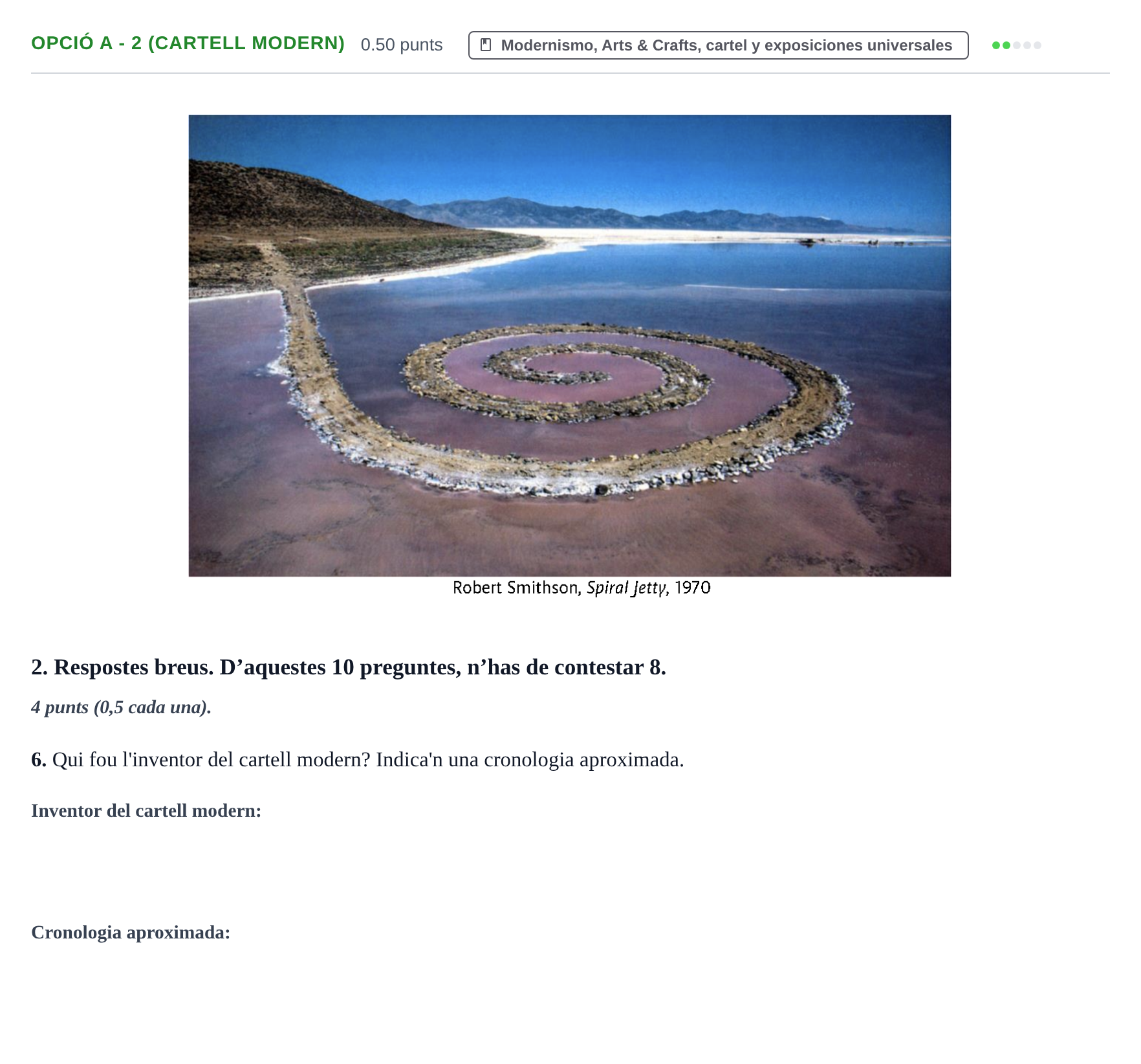 Enunciado: Ejercicio Opció A - 2 (Cartell modern) · Fundamentos Artísticos PAU Baleares Extraordinaria 2024