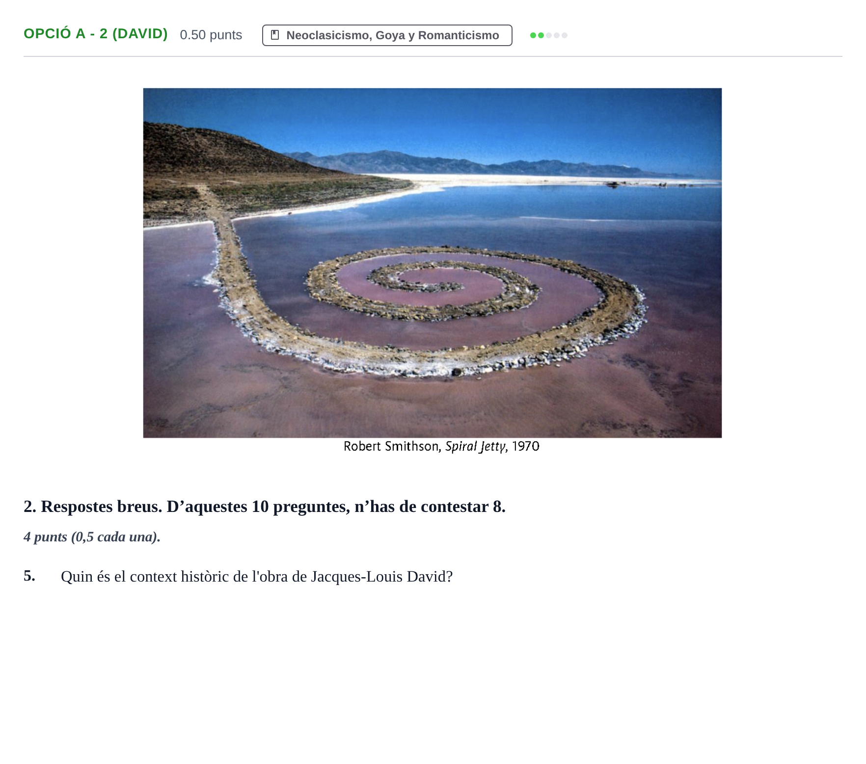 Enunciado: Ejercicio Opció A - 2 (David) · Fundamentos Artísticos PAU Baleares Extraordinaria 2024