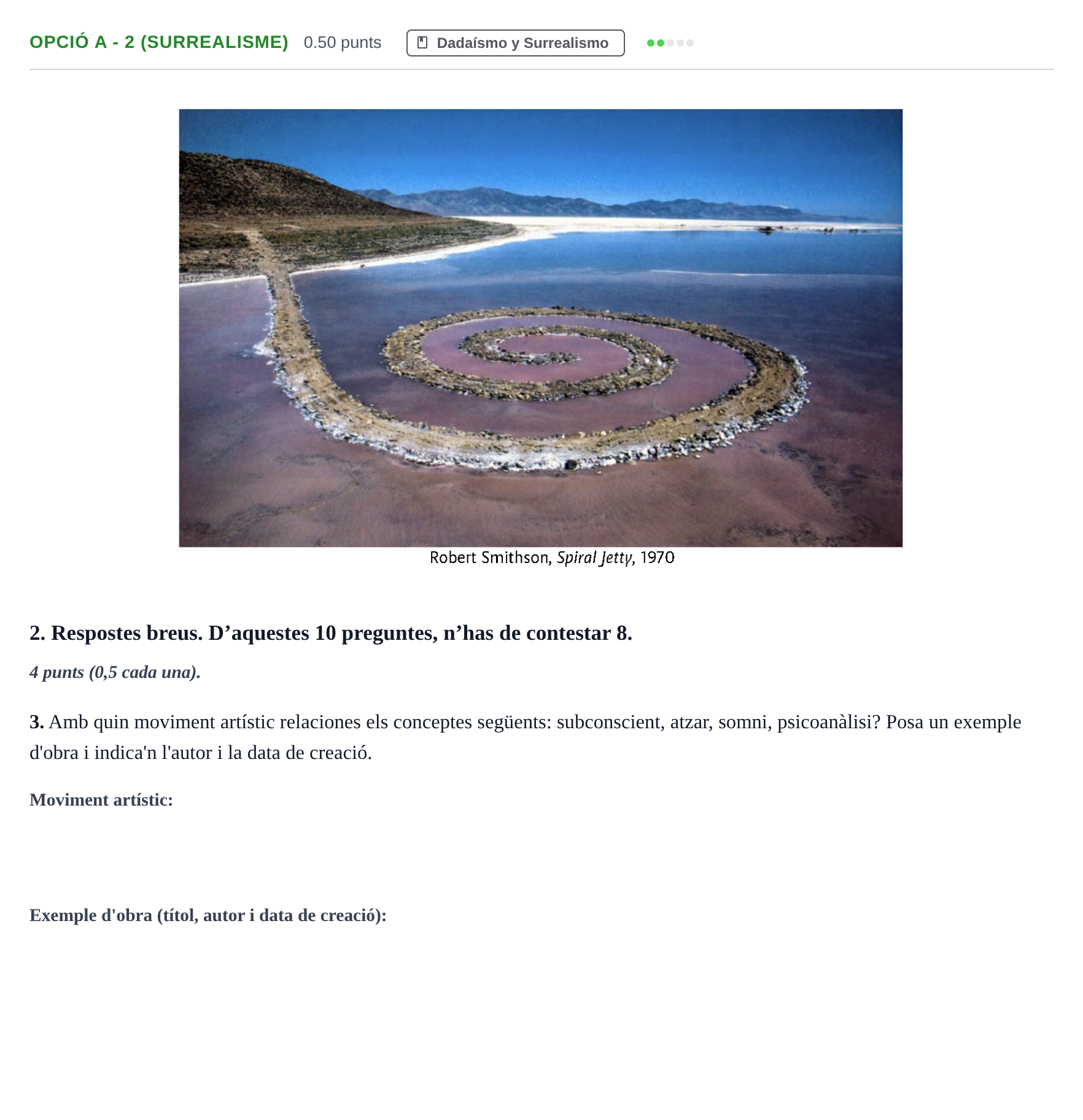 Enunciado: Ejercicio Opció A - 2 (Surrealisme) · Fundamentos Artísticos PAU Baleares Extraordinaria 2024