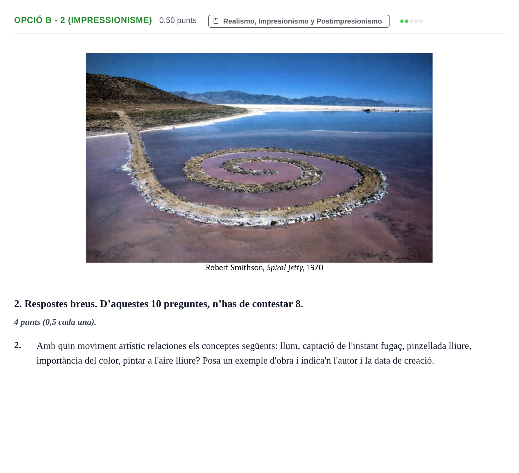Enunciado: Ejercicio Opció B - 2 (Impressionisme) · Fundamentos Artísticos PAU Baleares Extraordinaria 2024
