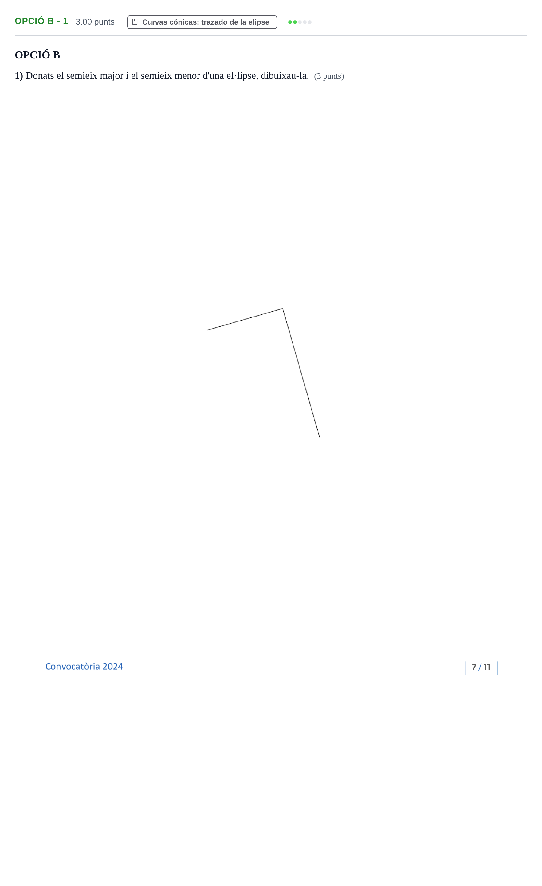 Enunciado: Ejercicio Opció B - 1 · Dibujo técnico II PAU Baleares Ordinaria 2024