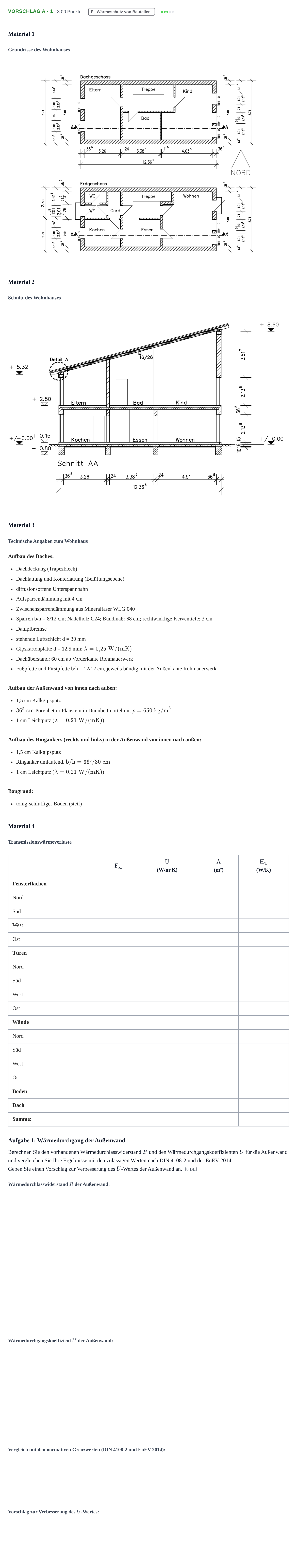Aufgabenstellung: Aufgabe Vorschlag A - 1 · Abitur Hessen Bautechnik LK 2021