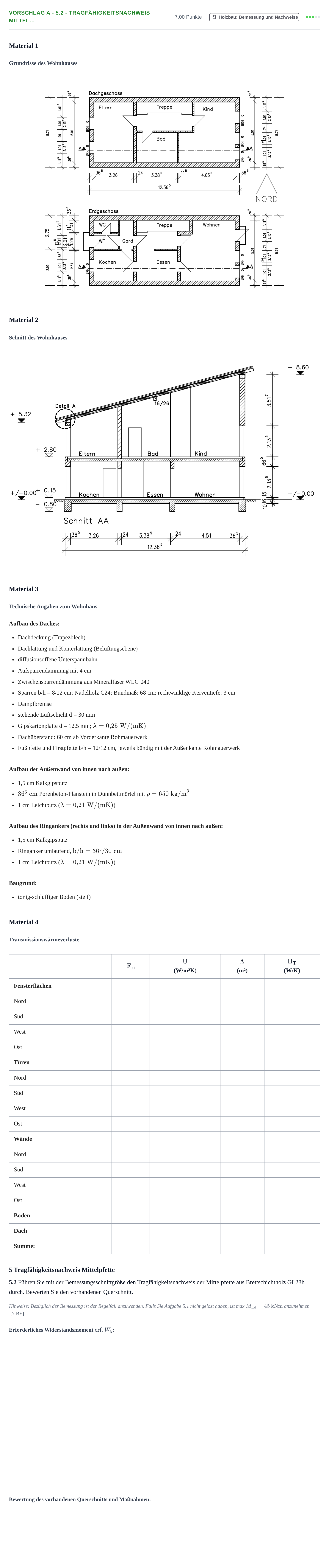 Aufgabenstellung: Aufgabe Vorschlag A - 5.2 - Tragfähigkeitsnachweis Mittel… · Abitur Hessen Bautechnik LK 2021