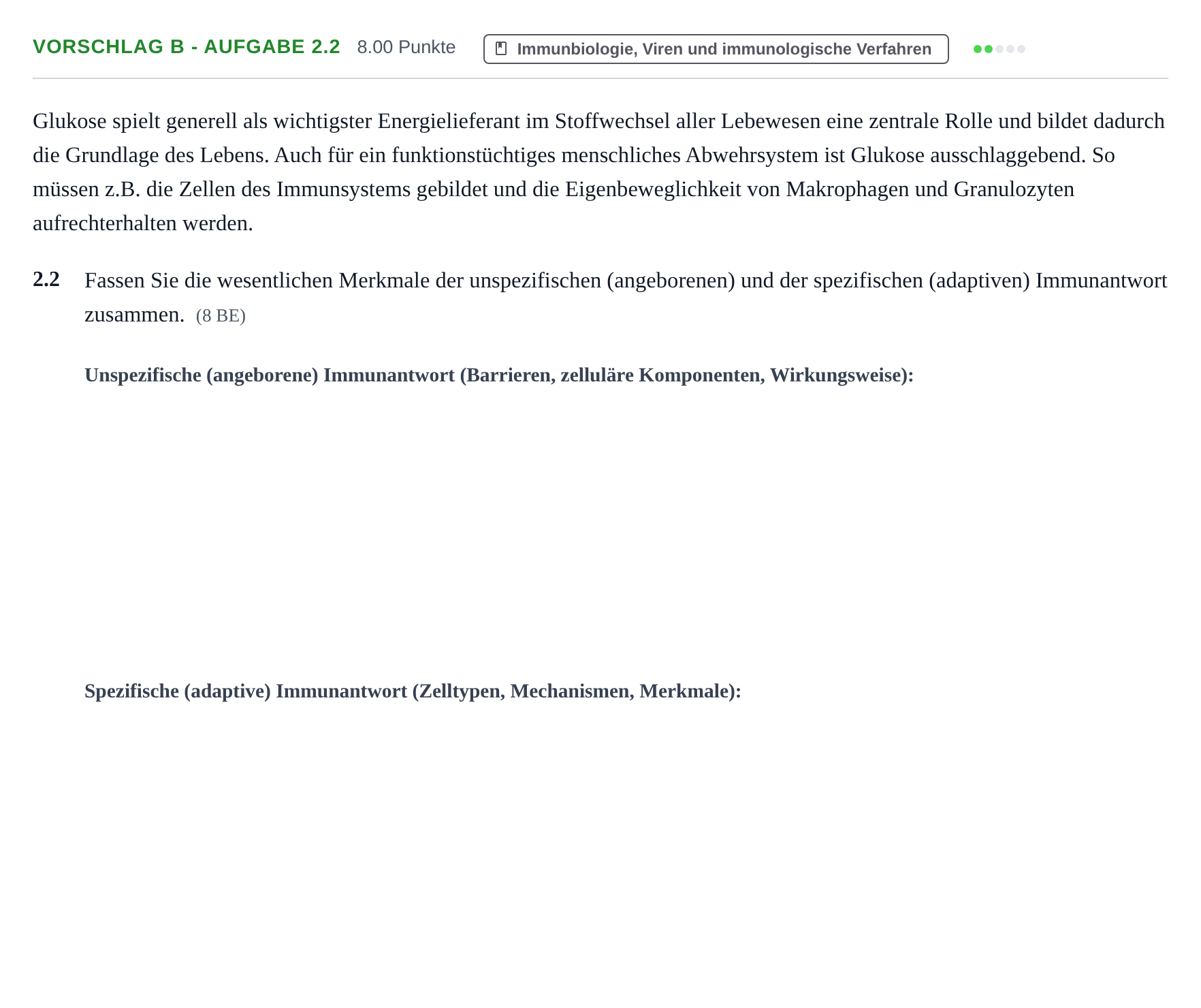 Aufgabenstellung: Aufgabe Vorschlag B - Aufgabe 2.2 · Abitur Hessen Biologietechnik LK 2021