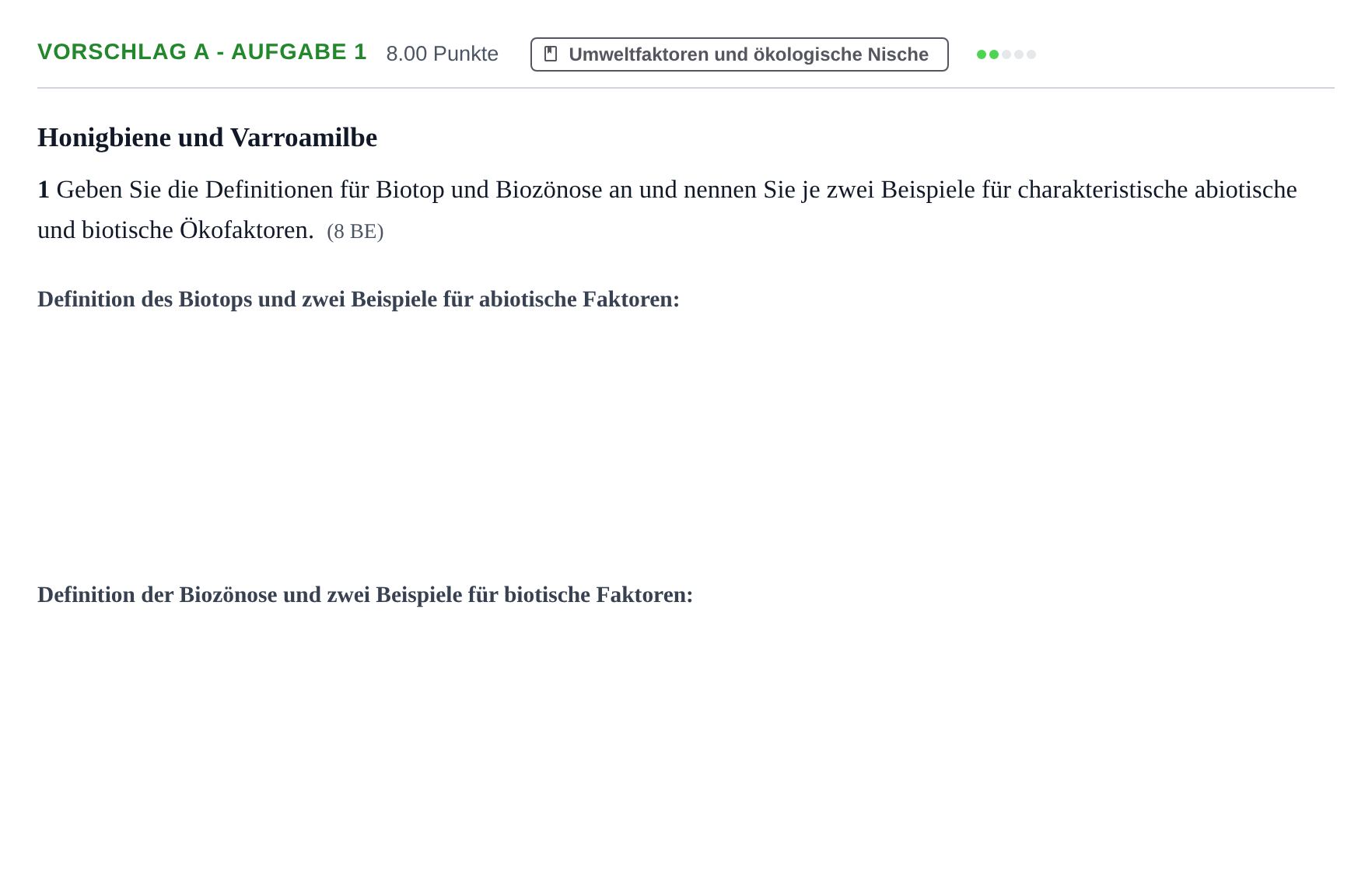Aufgabenstellung: Aufgabe Vorschlag A - Aufgabe 1 · Abitur Hessen Biologie GK 2021