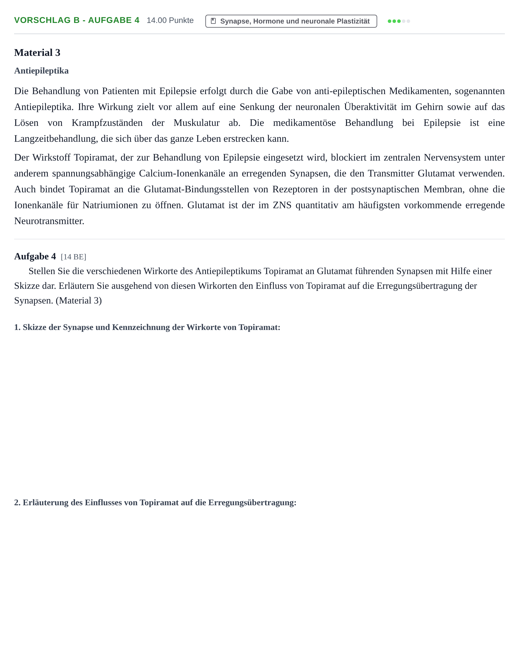 Aufgabenstellung: Aufgabe Vorschlag B - Aufgabe 4 · Abitur Hessen Biologie GK 2021