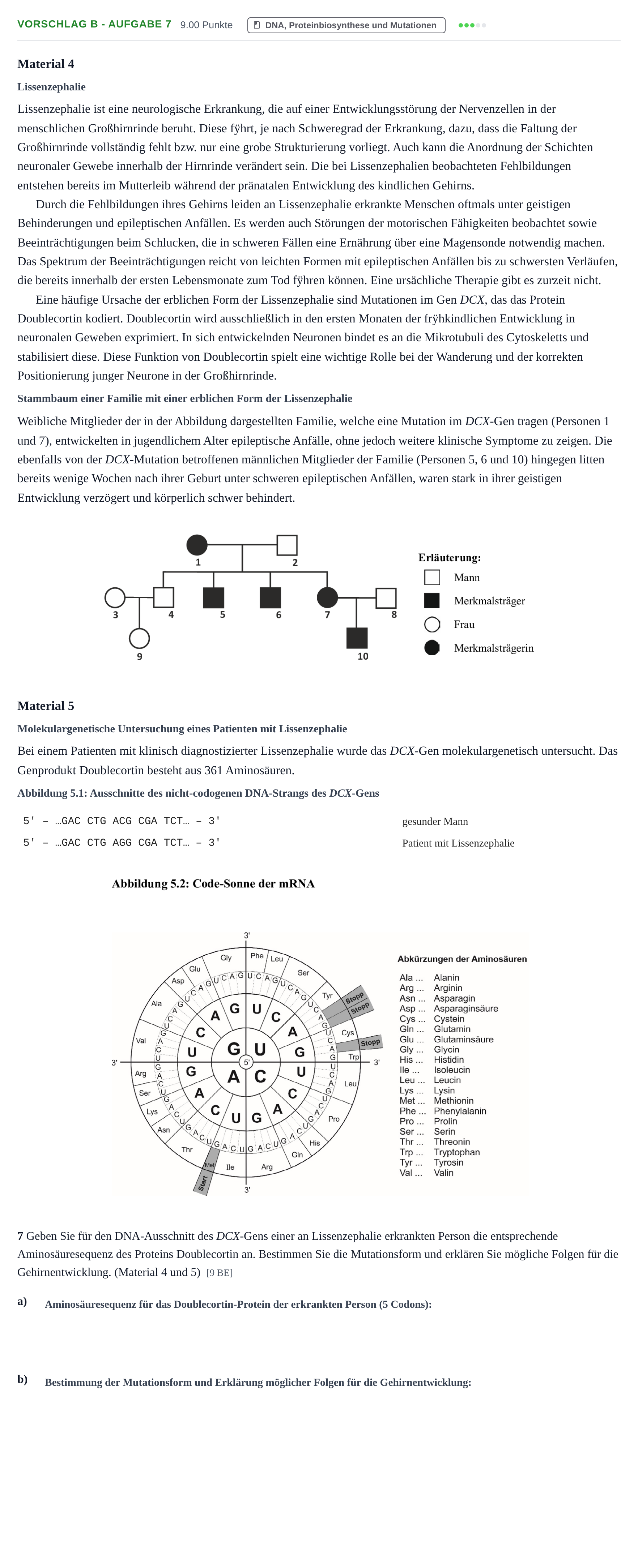 Aufgabenstellung: Aufgabe Vorschlag B - Aufgabe 7 · Abitur Hessen Biologie GK 2021