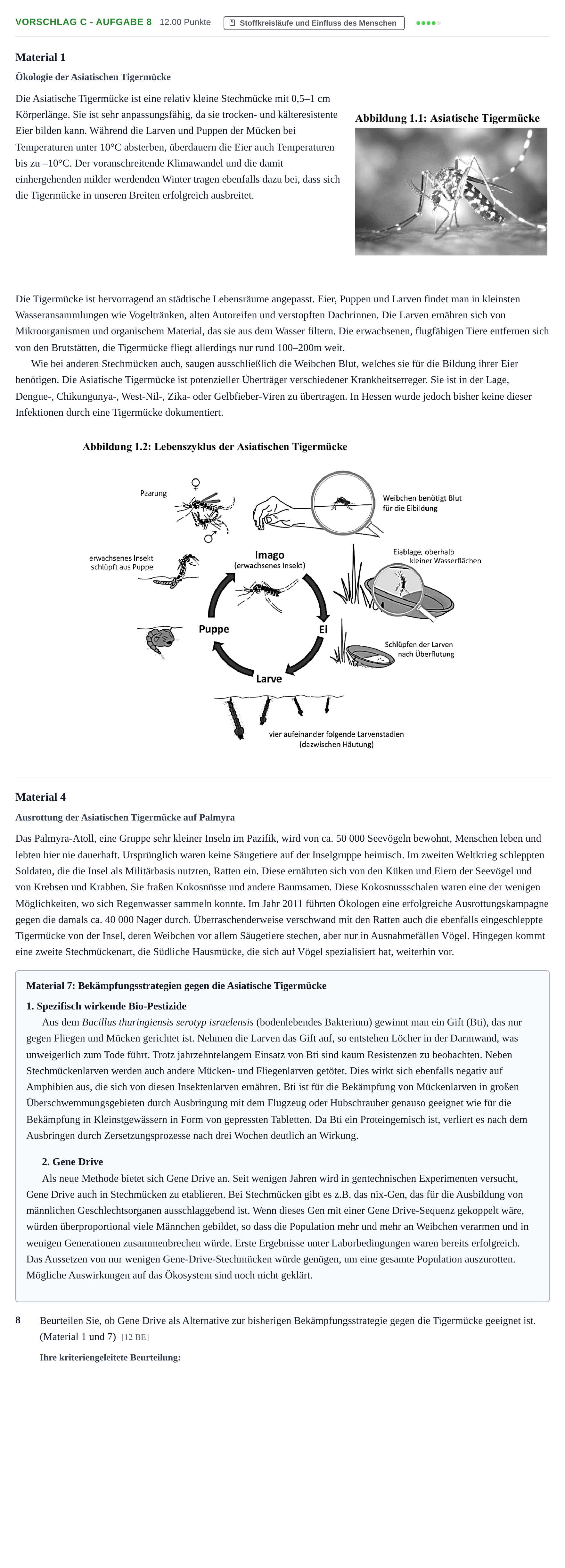 Aufgabenstellung: Aufgabe Vorschlag C - Aufgabe 8 · Abitur Hessen Biologie GK 2021
