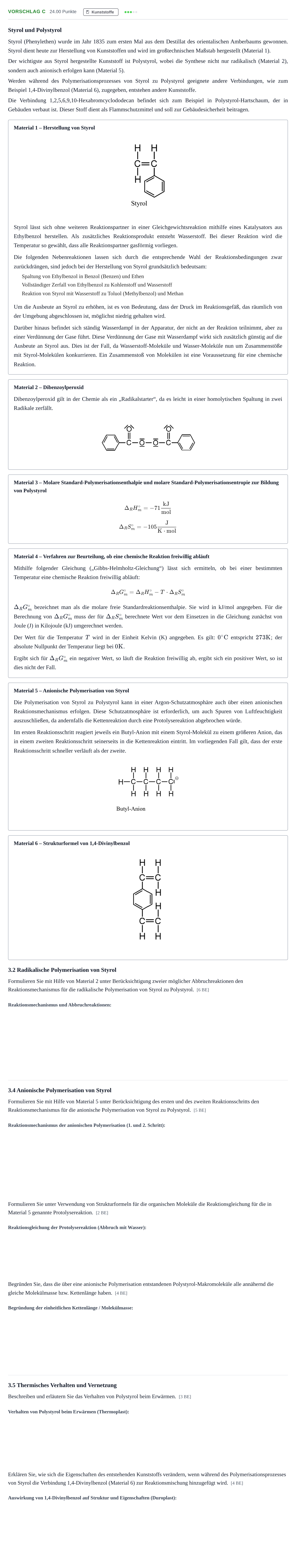 Aufgabenstellung: Aufgabe Vorschlag C - Kunststoffe · Abitur Hessen Chemie LK 2021