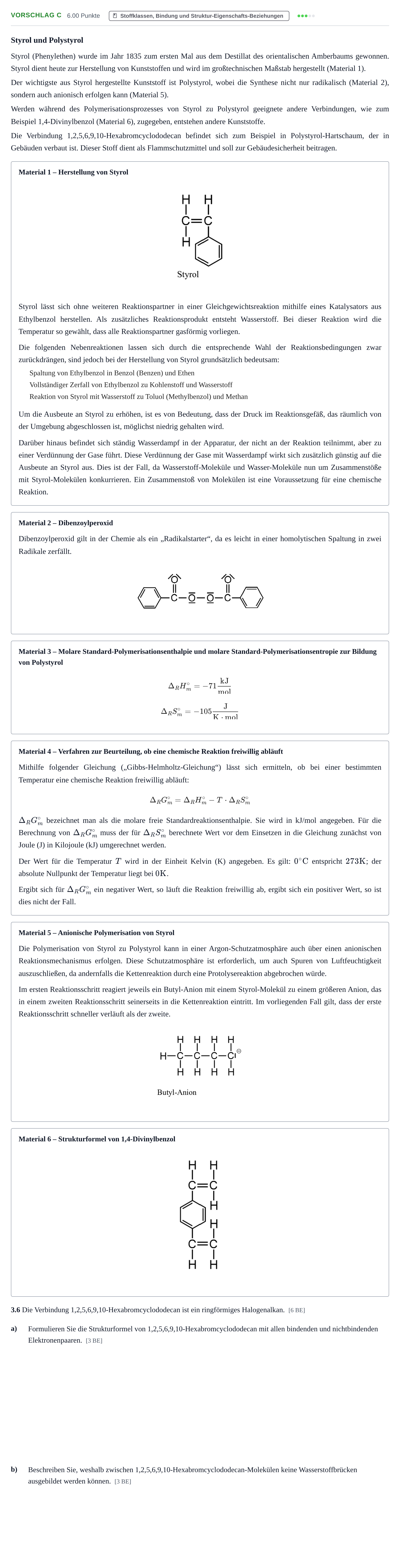 Aufgabenstellung: Aufgabe Vorschlag C - Stoffklassen, Bindung und Struktur-… · Abitur Hessen Chemie LK 2021