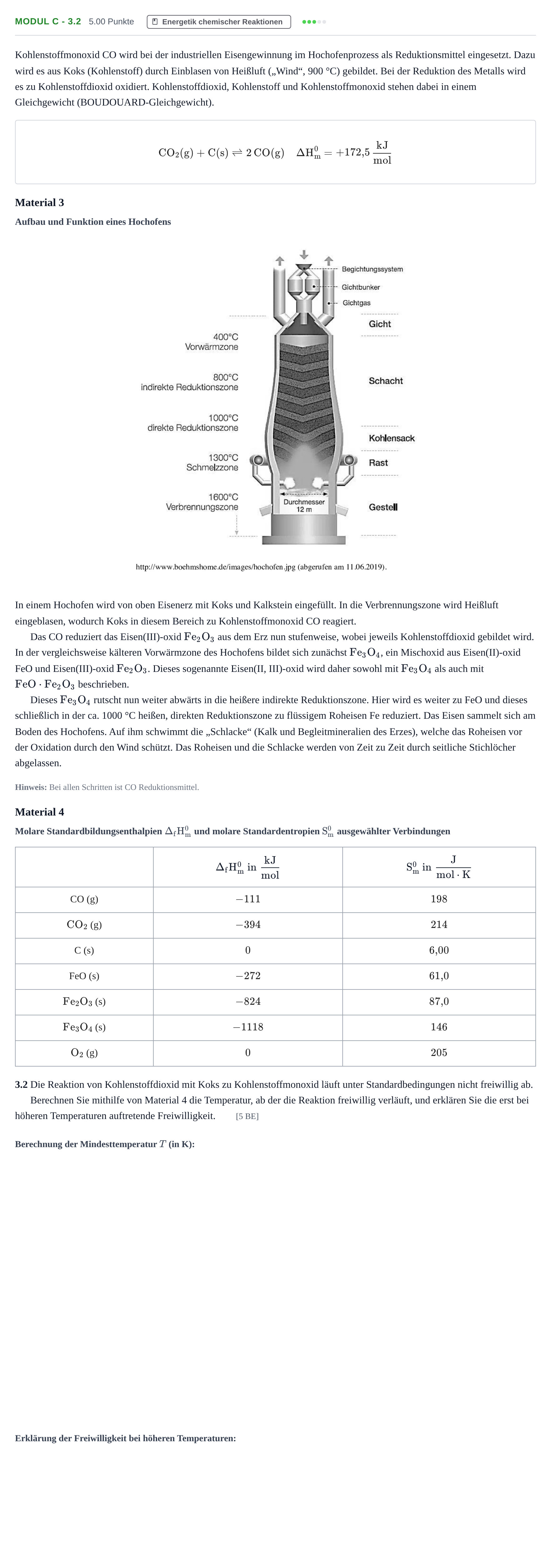 Aufgabenstellung: Aufgabe Modul C - 3.2 · Abitur Hessen Chemietechnik LK 2021