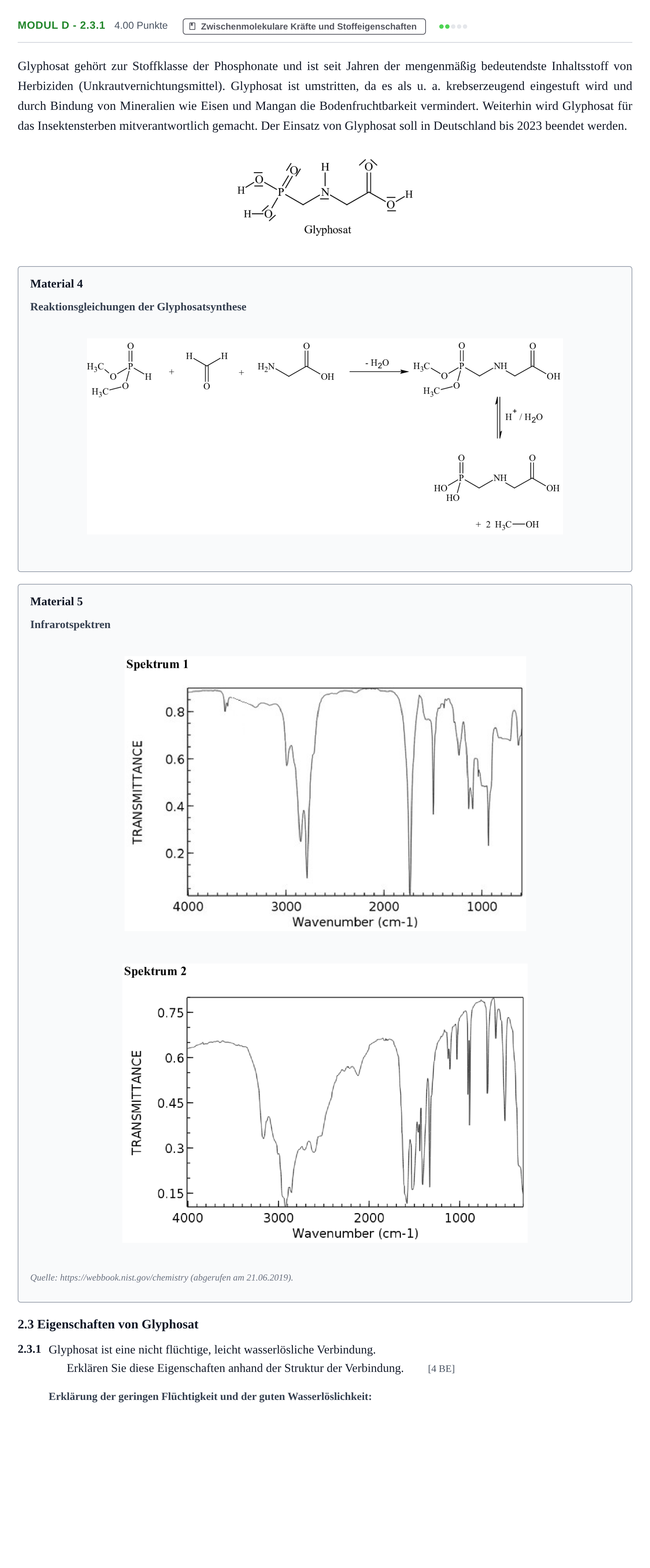 Aufgabenstellung: Aufgabe Modul D - 2.3.1 · Abitur Hessen Chemietechnik LK 2021