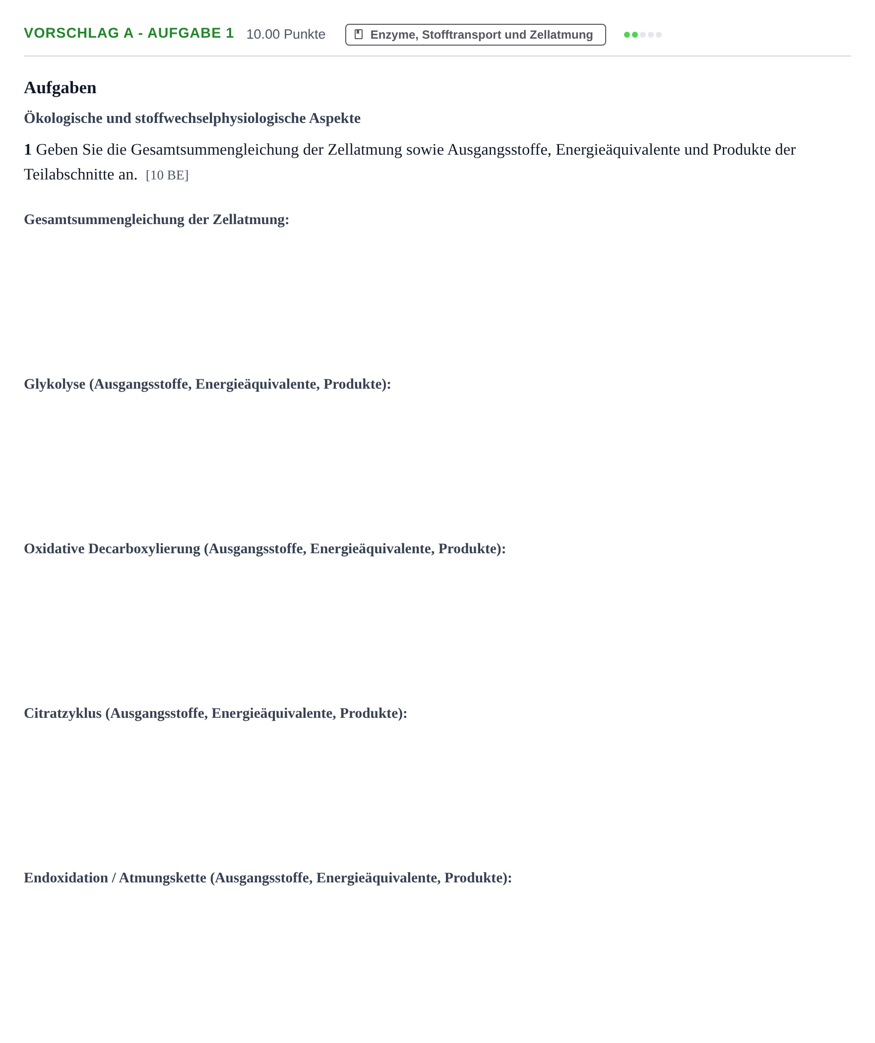 Aufgabenstellung: Aufgabe Vorschlag A - Aufgabe 1 · Abitur Hessen Biologie LK 2021