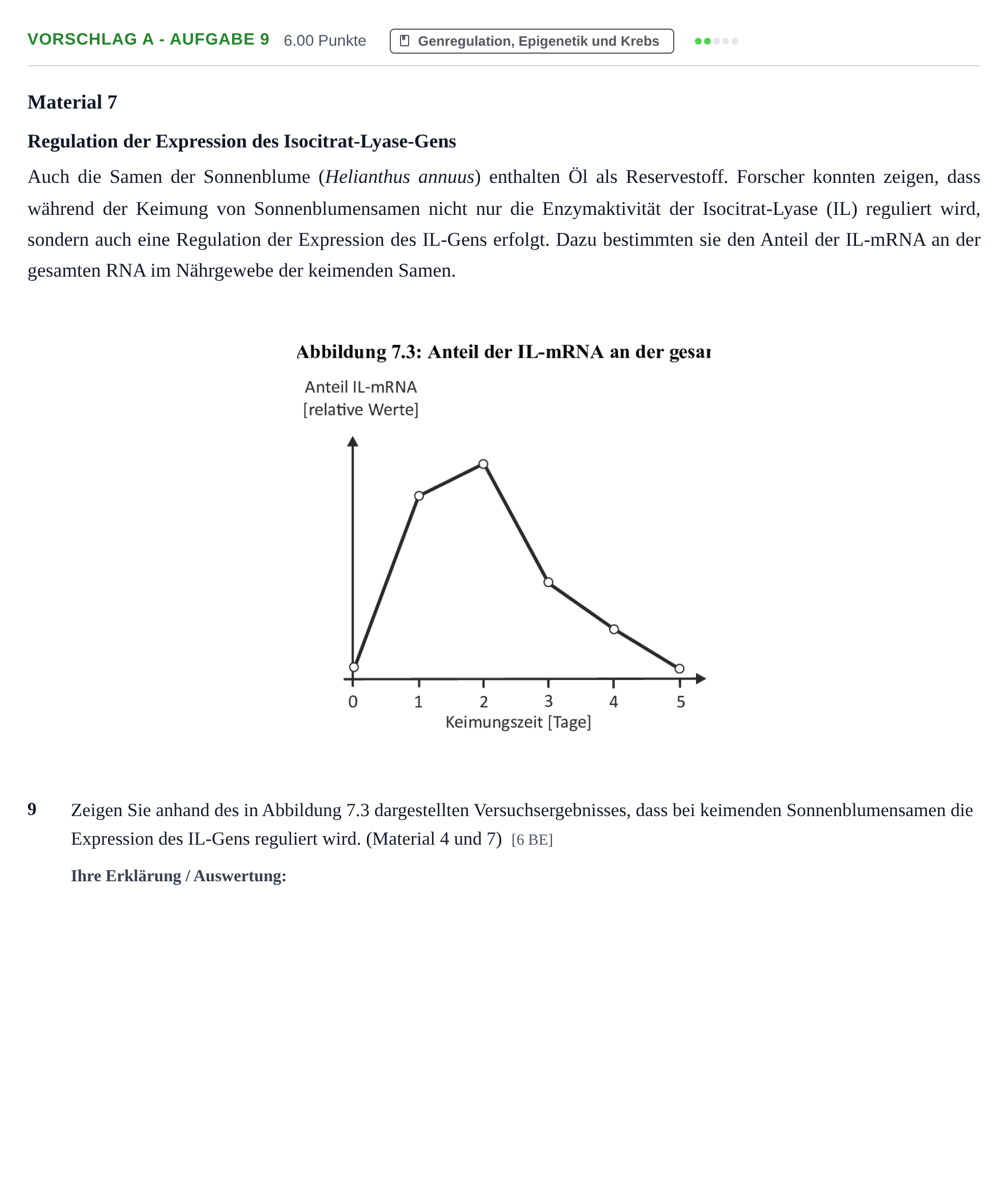 Aufgabenstellung: Aufgabe Vorschlag A - Aufgabe 9 · Abitur Hessen Biologie LK 2021