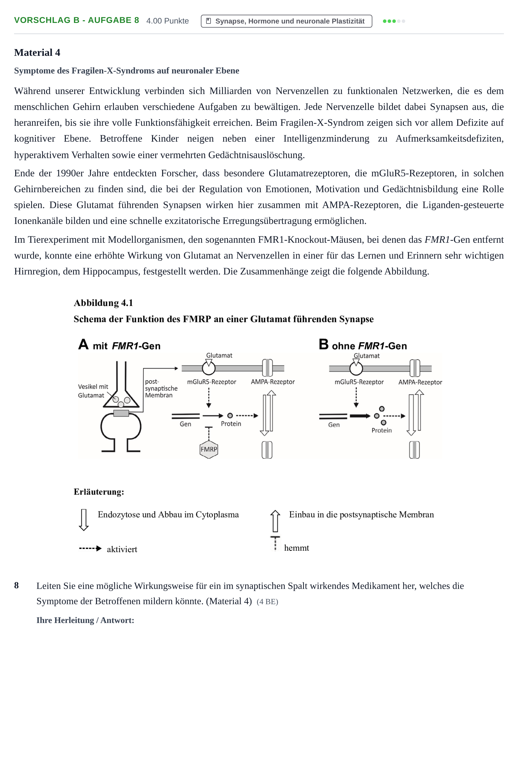 Aufgabenstellung: Aufgabe Vorschlag B - Aufgabe 8 · Abitur Hessen Biologie LK 2021