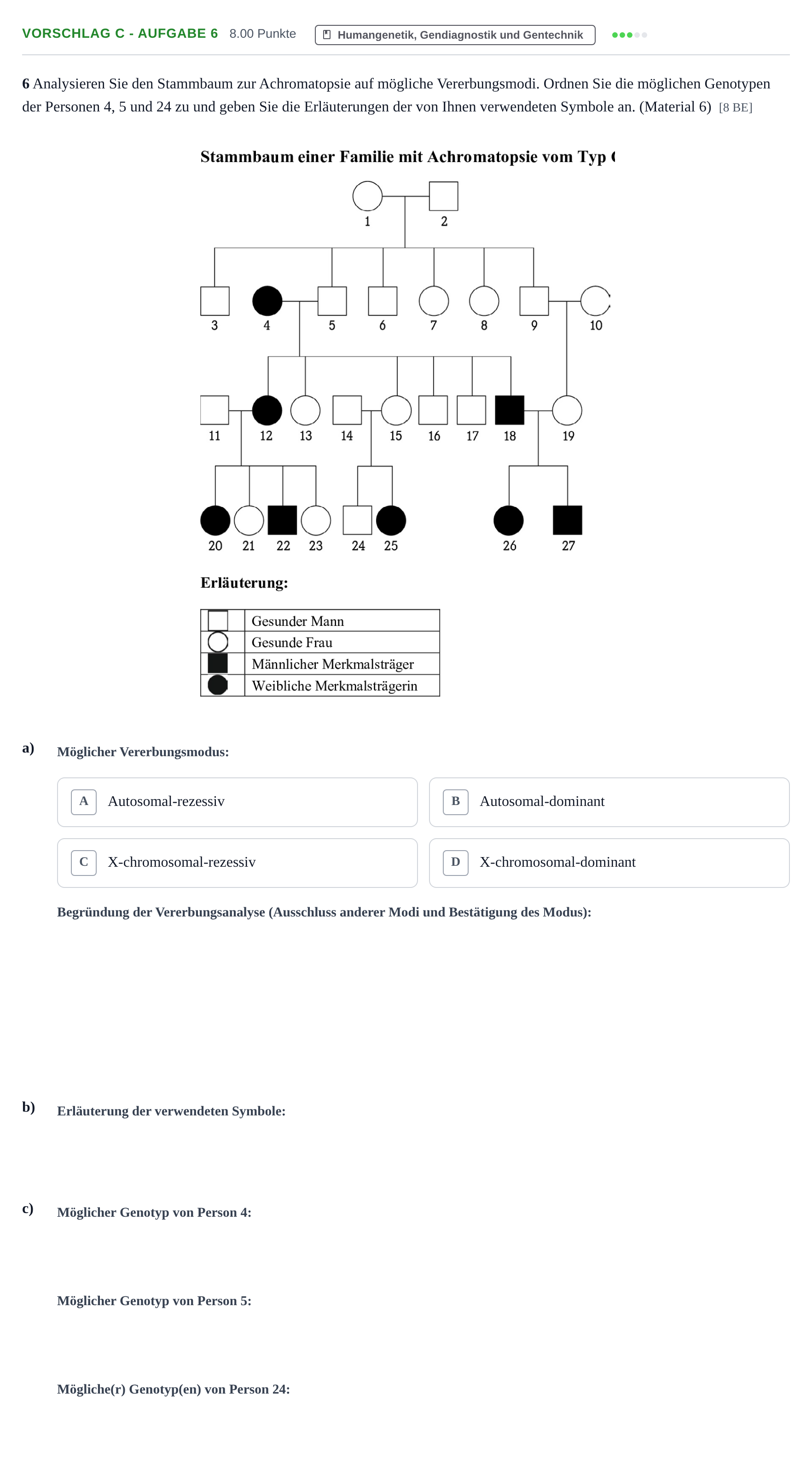 Aufgabenstellung: Aufgabe Vorschlag C - Aufgabe 6 · Abitur Hessen Biologie LK 2021