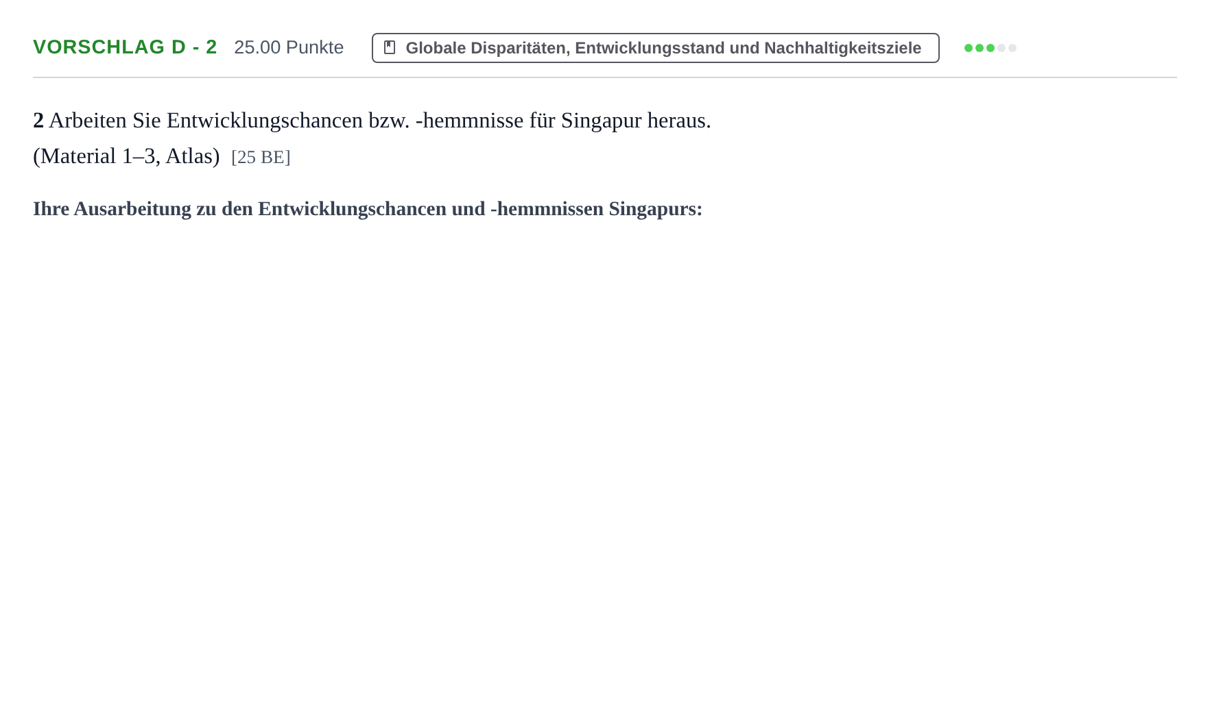Aufgabenstellung: Aufgabe Vorschlag D - 2 · Abitur Hessen Erdkunde GK 2021