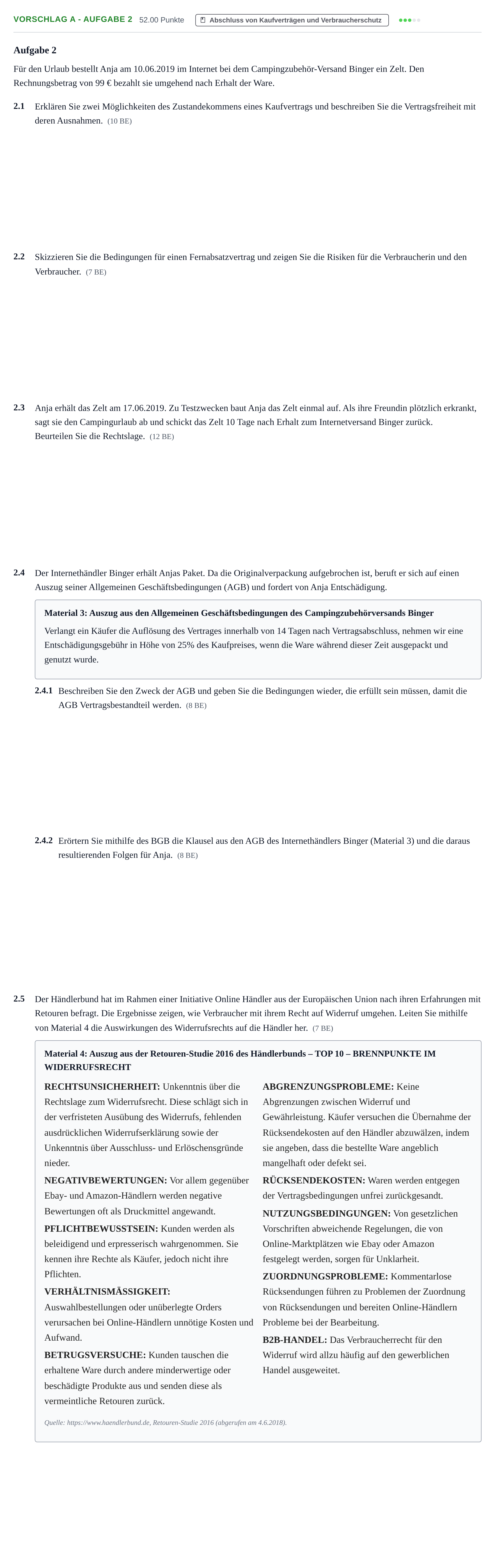 Aufgabenstellung: Aufgabe Vorschlag A - Aufgabe 2 · Abitur Hessen Ernährungsökonomie GK 2021