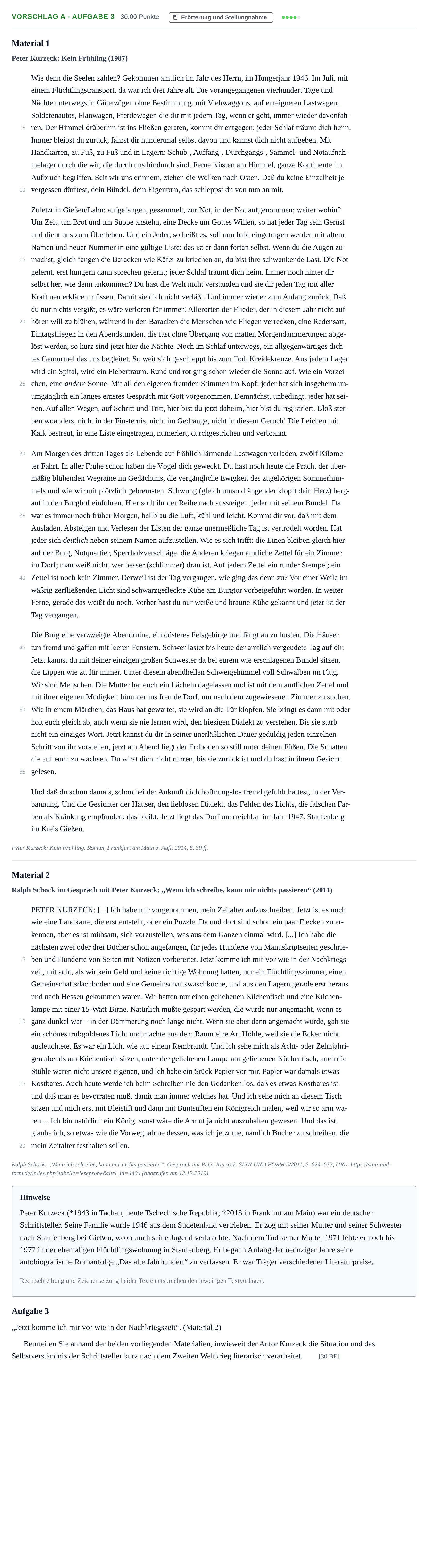 Aufgabenstellung: Aufgabe Vorschlag A - Aufgabe 3 · Abitur Hessen Deutsch LK 2021