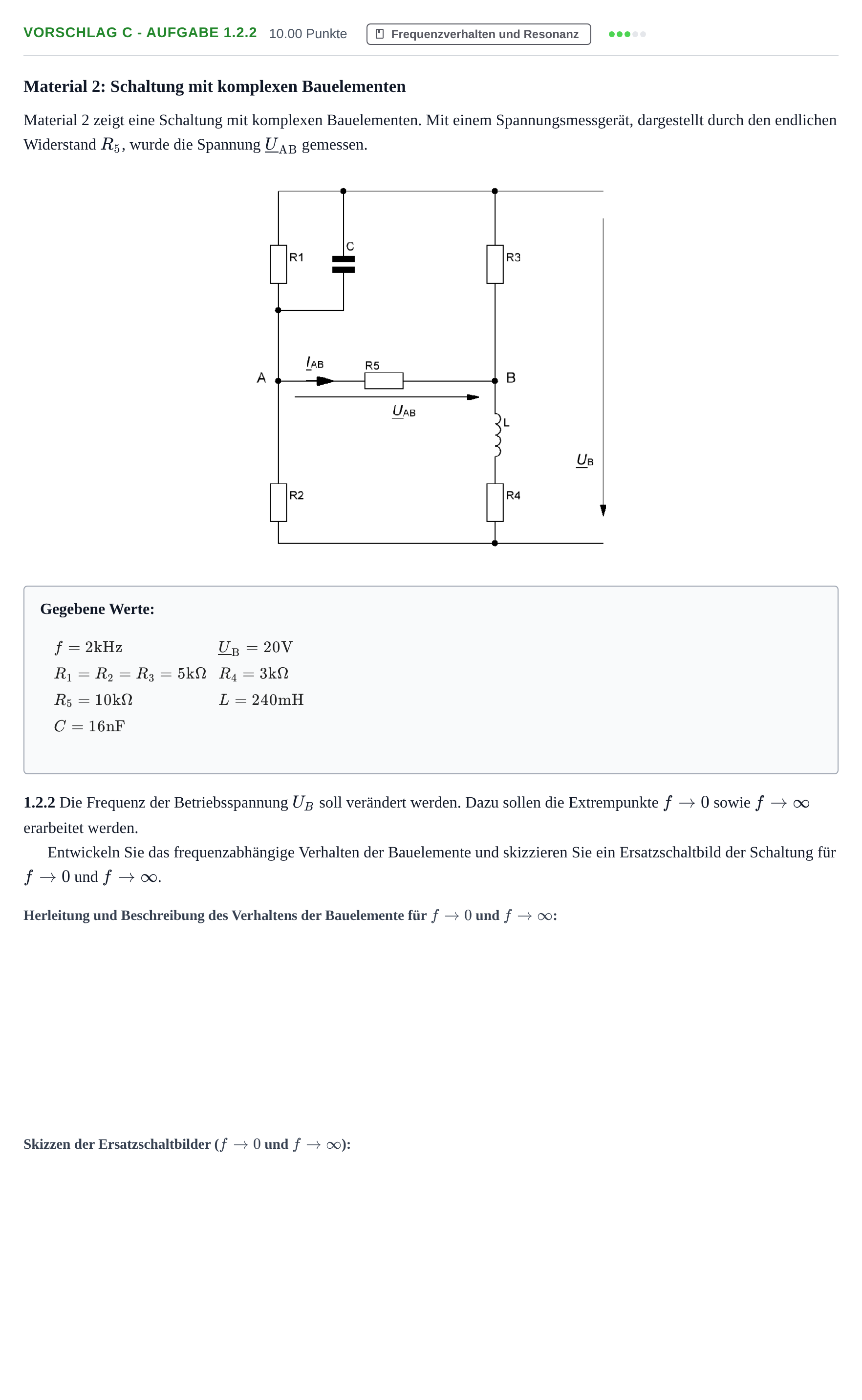 Aufgabenstellung: Aufgabe Vorschlag C - Aufgabe 1.2.2 · Abitur Hessen Elektrotechnik LK 2021