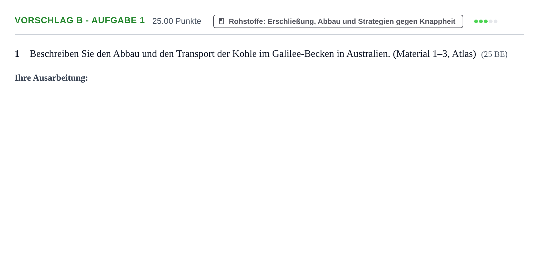 Aufgabenstellung: Aufgabe Vorschlag B - Aufgabe 1 · Abitur Hessen Erdkunde LK 2021