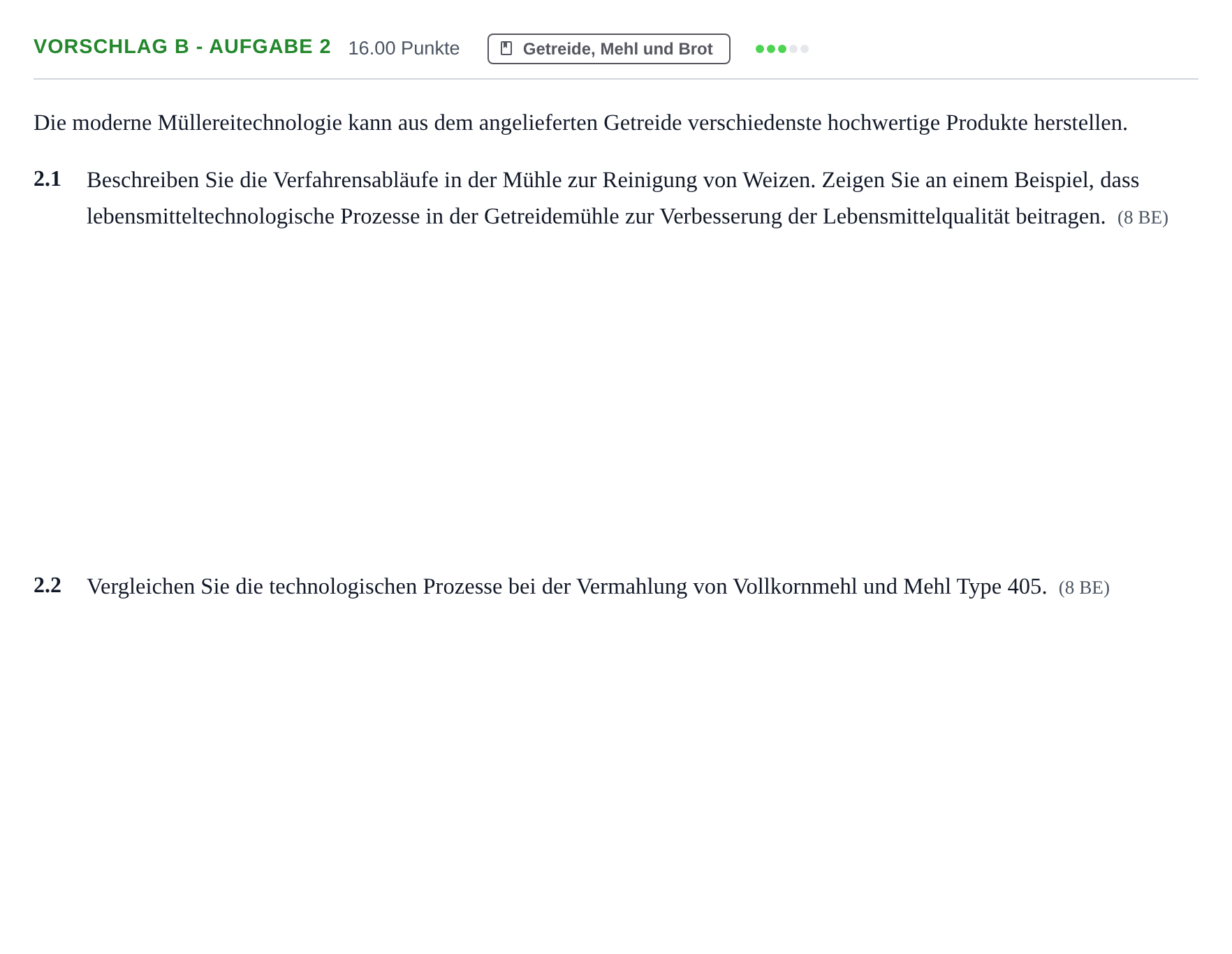 Aufgabenstellung: Aufgabe Vorschlag B - Aufgabe 2 · Abitur Hessen Ernährungslehre LK 2021