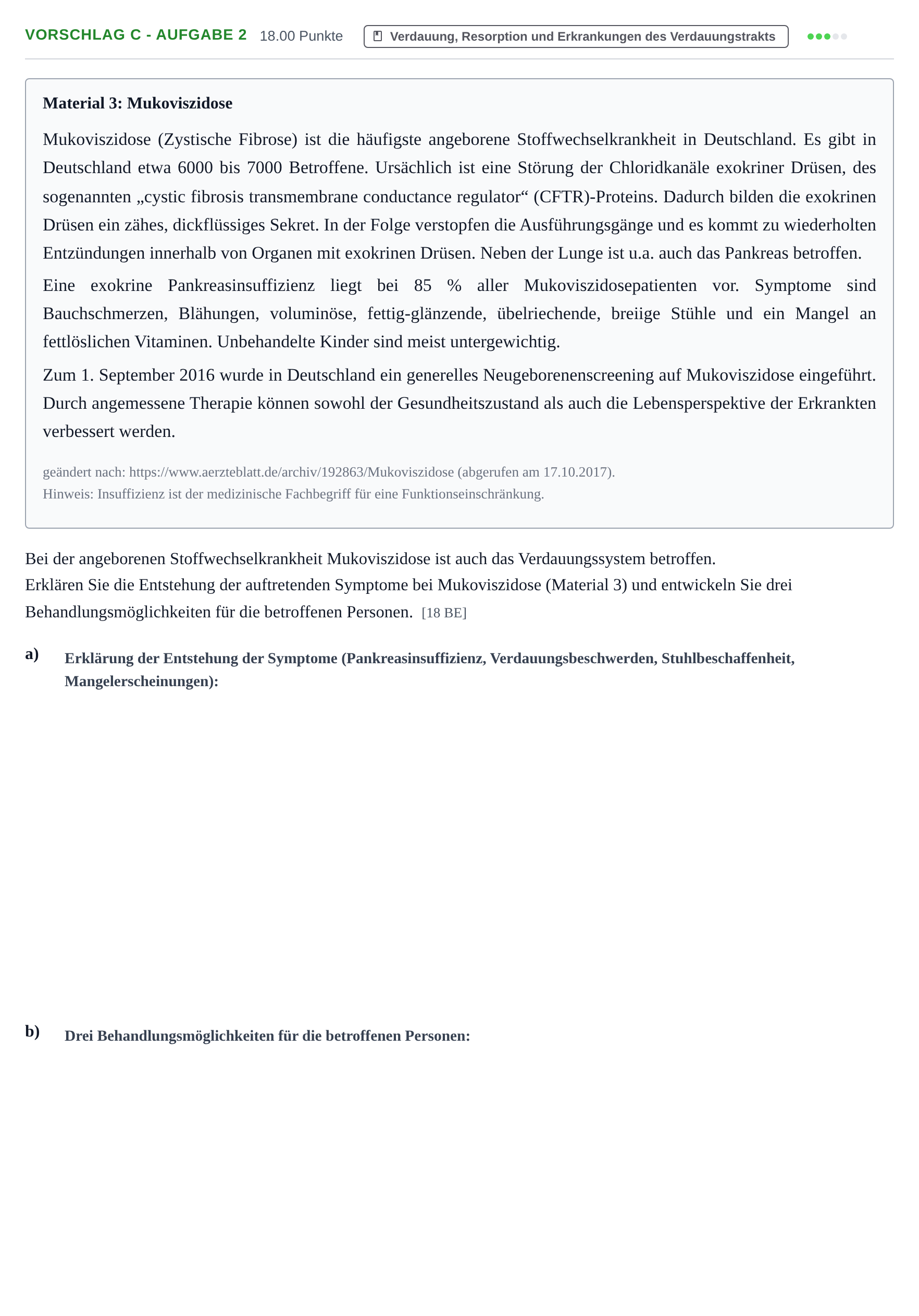Aufgabenstellung: Aufgabe Vorschlag C - Aufgabe 2 · Abitur Hessen Ernährungslehre LK 2021