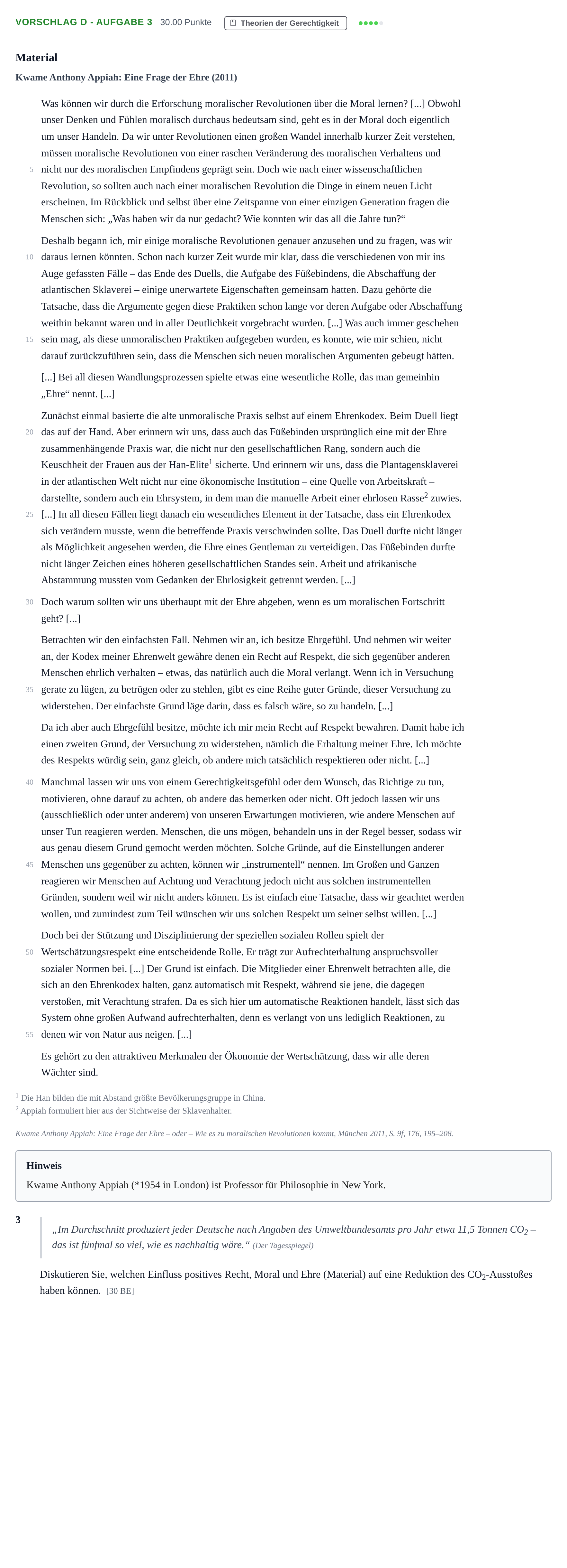 Aufgabenstellung: Aufgabe Vorschlag D - Aufgabe 3 · Abitur Hessen Ethik GK 2021