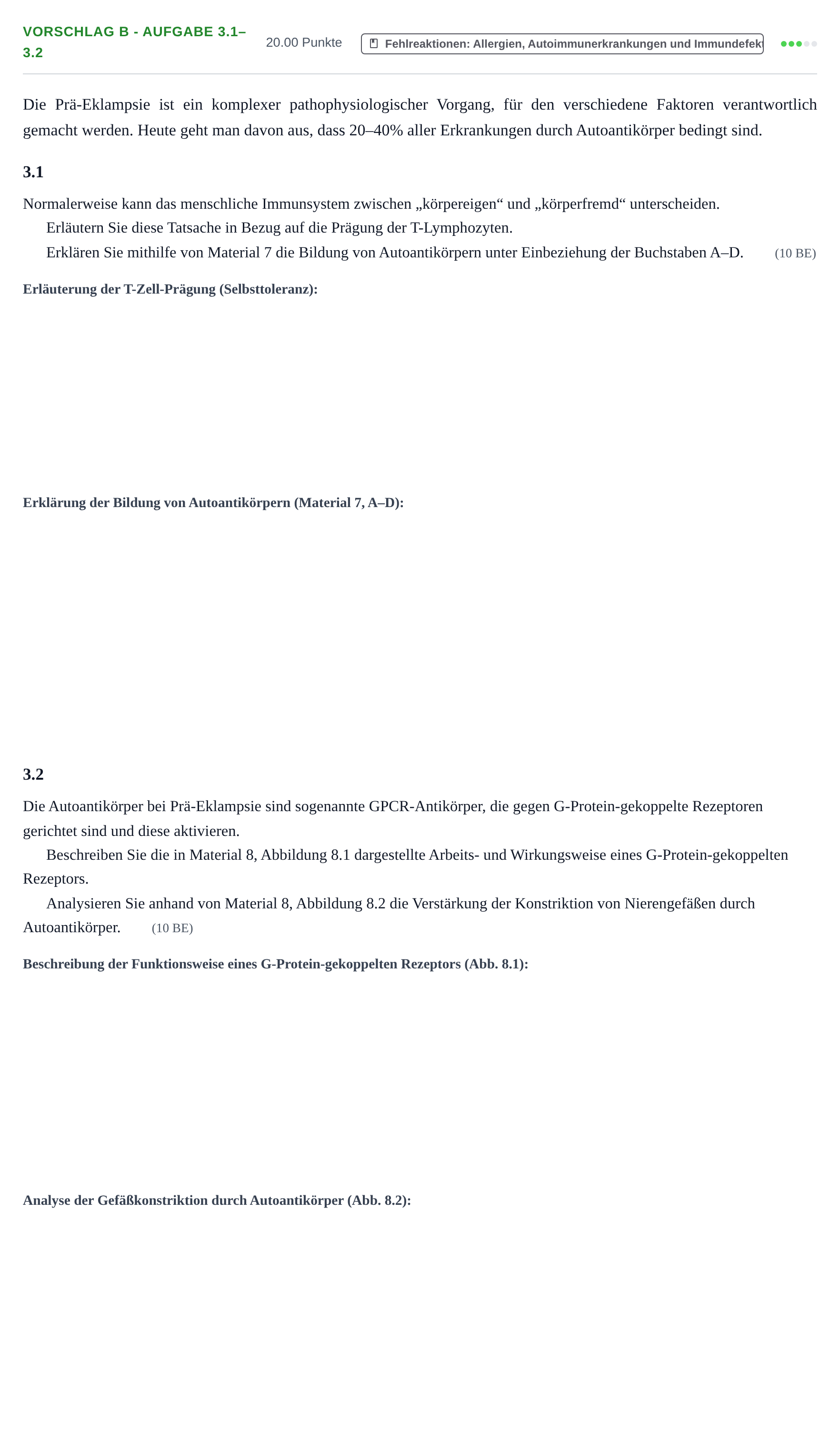 Aufgabenstellung: Aufgabe Vorschlag B - Aufgabe 3.1–3.2 · Abitur Hessen Gesundheitslehre LK 2021