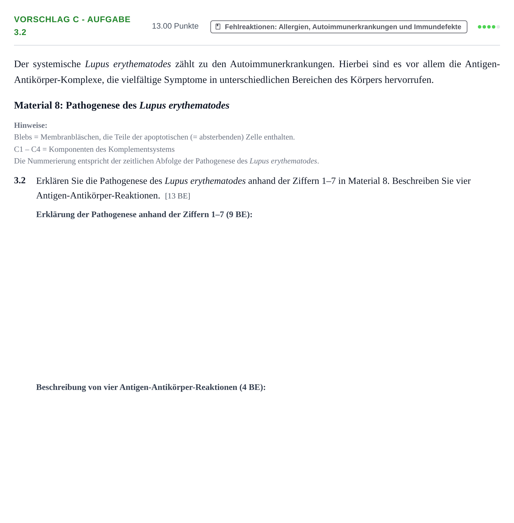 Aufgabenstellung: Aufgabe Vorschlag C - Aufgabe 3.2 · Abitur Hessen Gesundheitslehre LK 2021