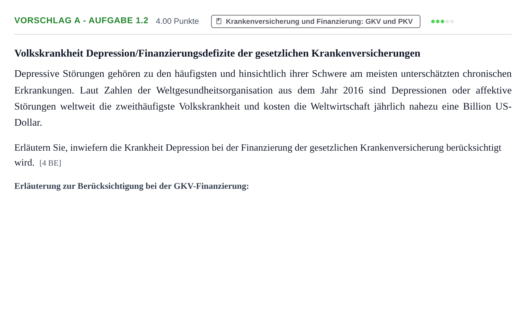 Aufgabenstellung: Aufgabe Vorschlag A - Aufgabe 1.2 · Abitur Hessen Gesundheitsökonomie GK 2021