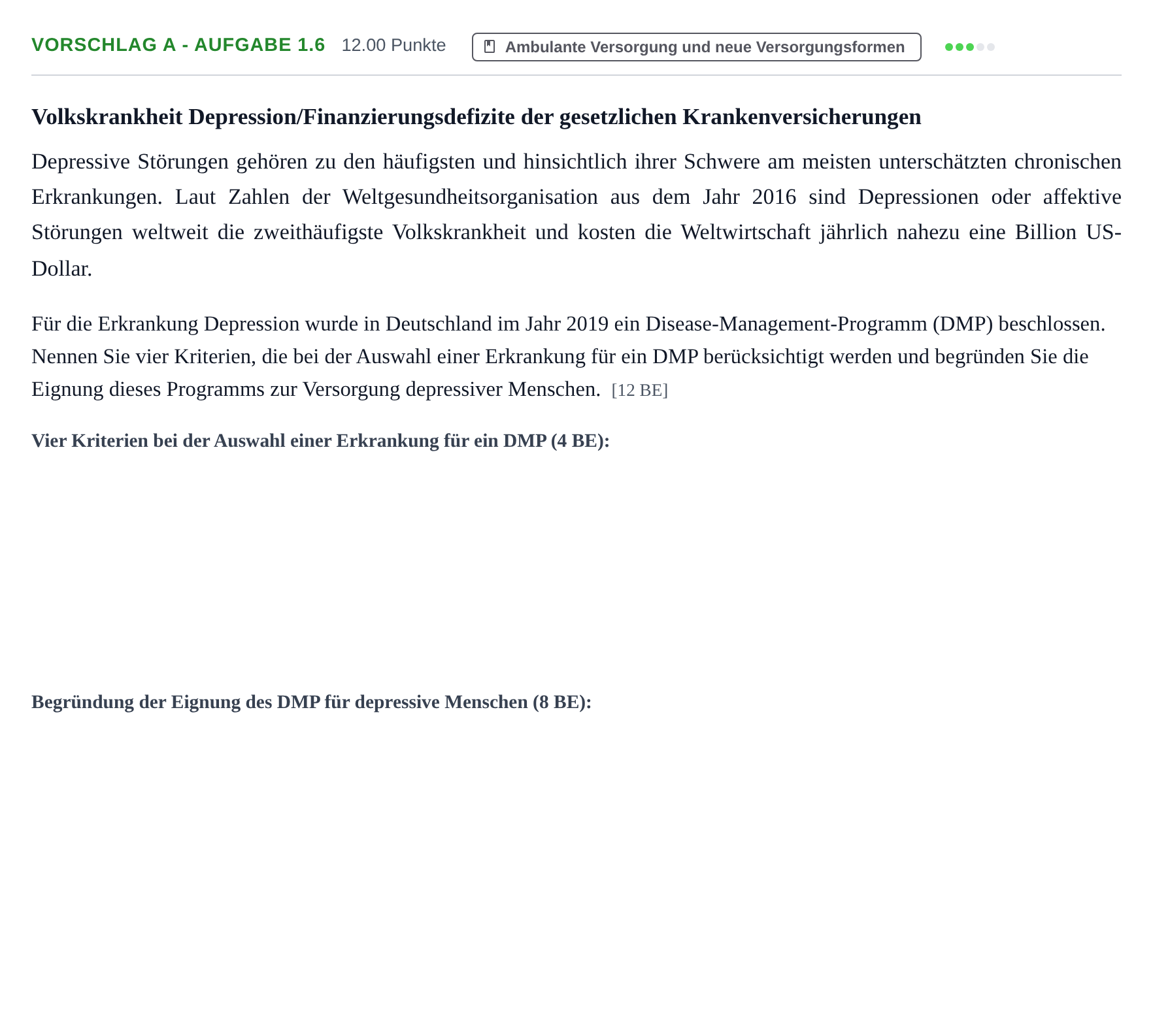 Aufgabenstellung: Aufgabe Vorschlag A - Aufgabe 1.6 · Abitur Hessen Gesundheitsökonomie GK 2021