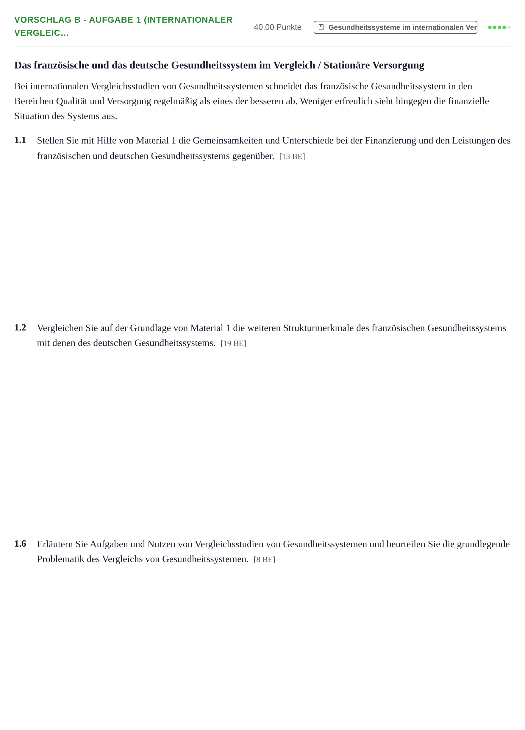 Aufgabenstellung: Aufgabe Vorschlag B - Aufgabe 1 (Internationaler Vergleic… · Abitur Hessen Gesundheitsökonomie GK 2021