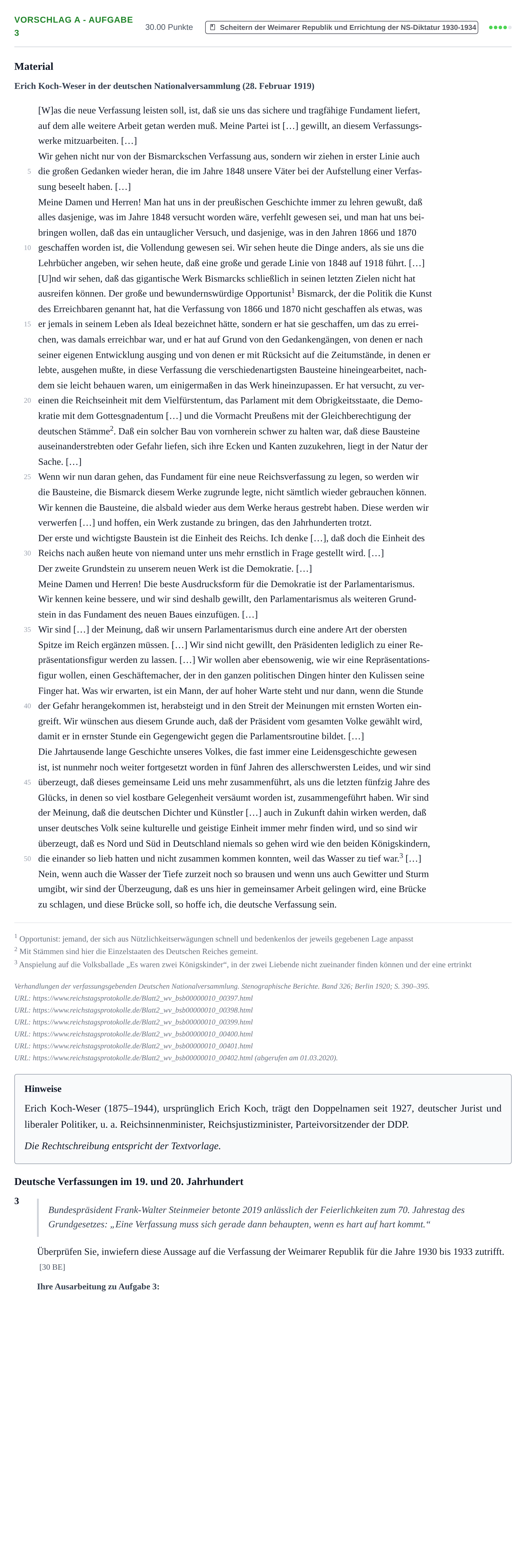 Aufgabenstellung: Aufgabe Vorschlag A - Aufgabe 3 · Abitur Hessen Geschichte GK 2021