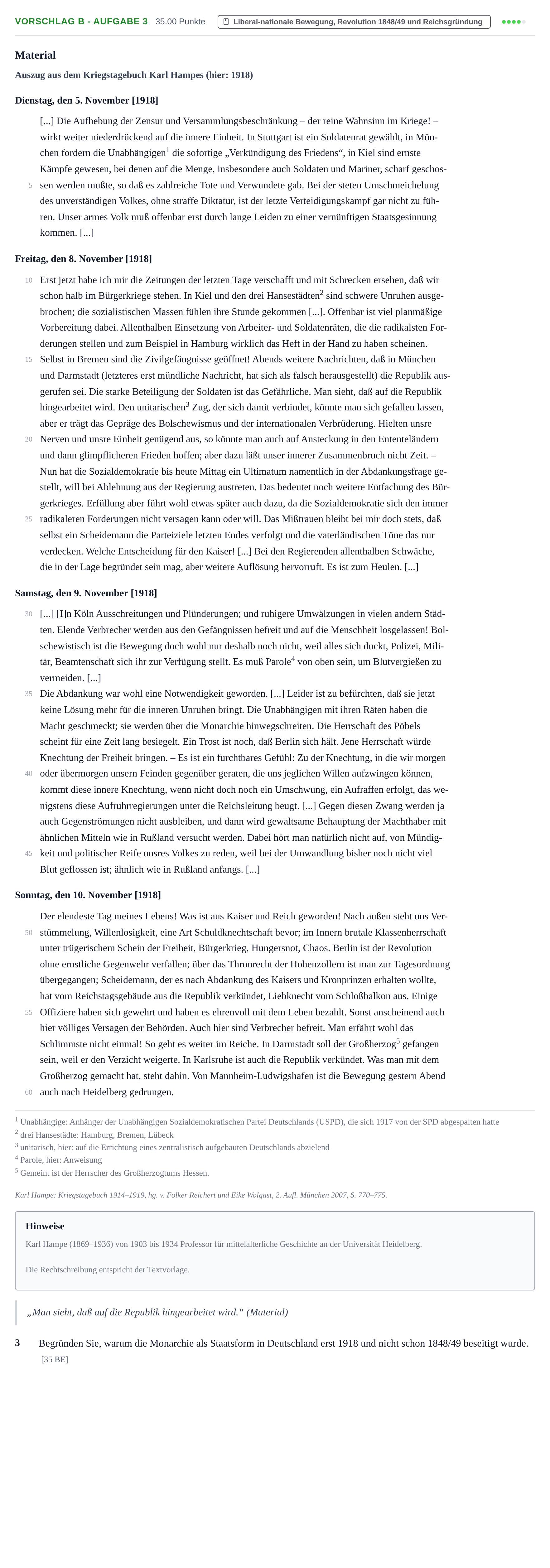 Aufgabenstellung: Aufgabe Vorschlag B - Aufgabe 3 · Abitur Hessen Geschichte LK 2021